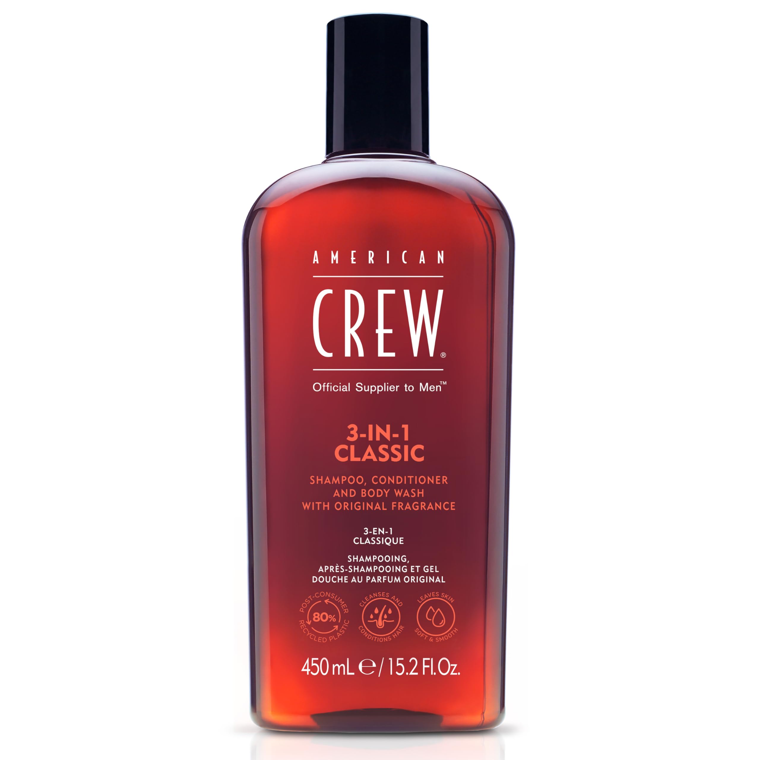 American Crew 3-In-1 Shampoo, Conditioner & Body Wash for Men - 450ml