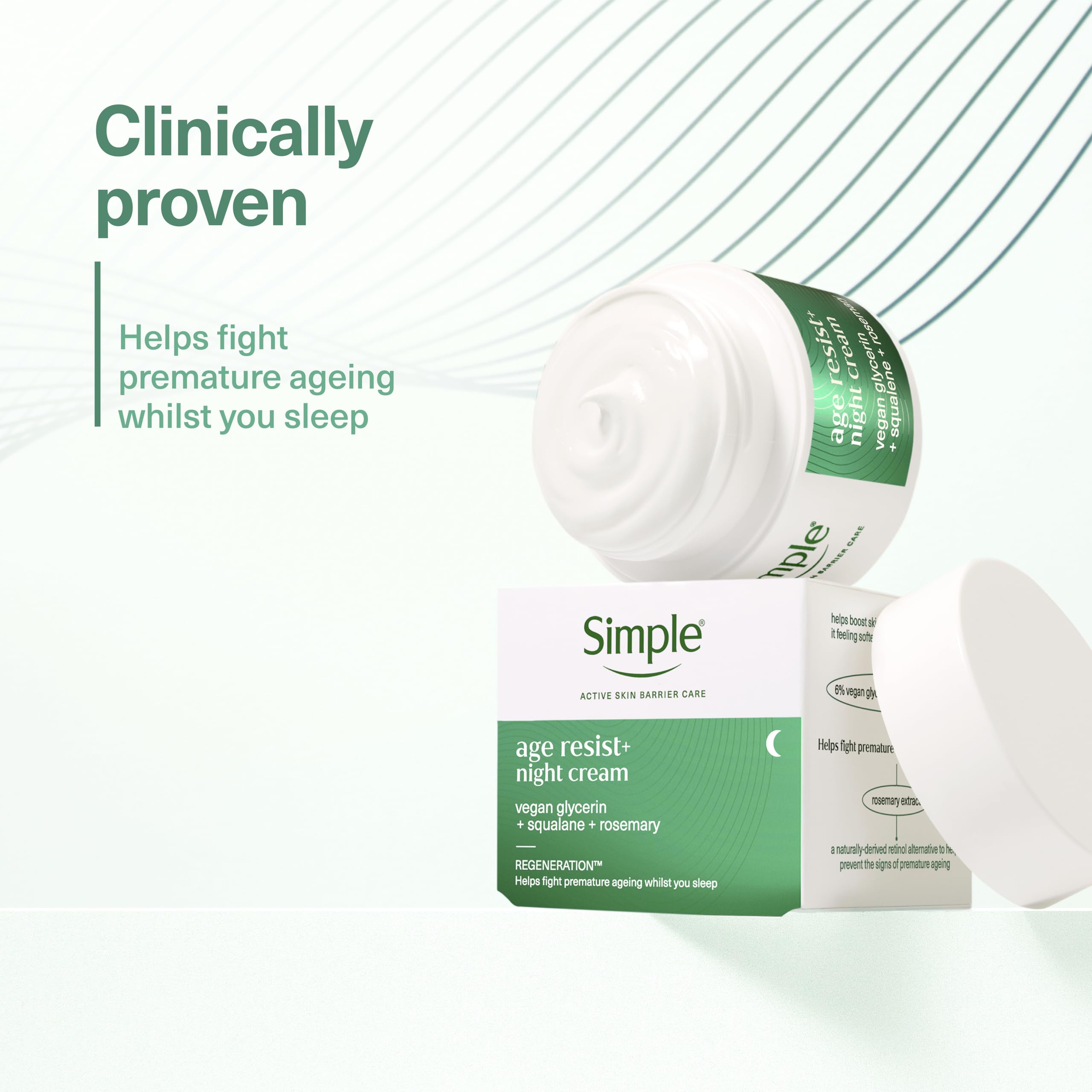 Simple Age Resist+ Nacht-Gesichtscreme mit Squalan und Rose 3