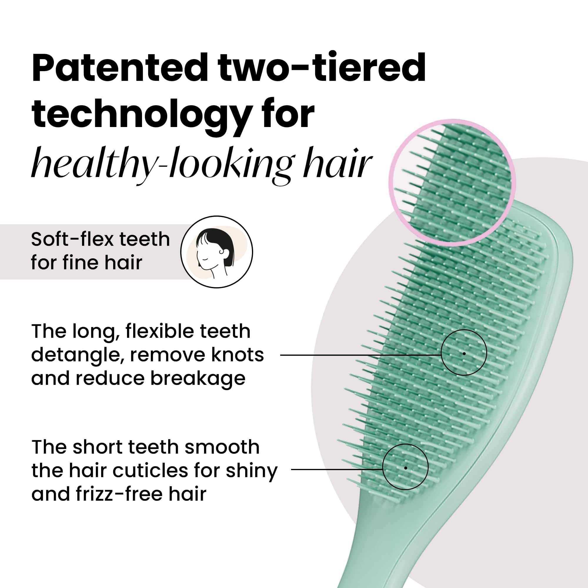Tangle Teezer Fine and Fragile Ultimate Detangler Hairbrush for Coloured, Fine & Thin Hair - Dark Teal