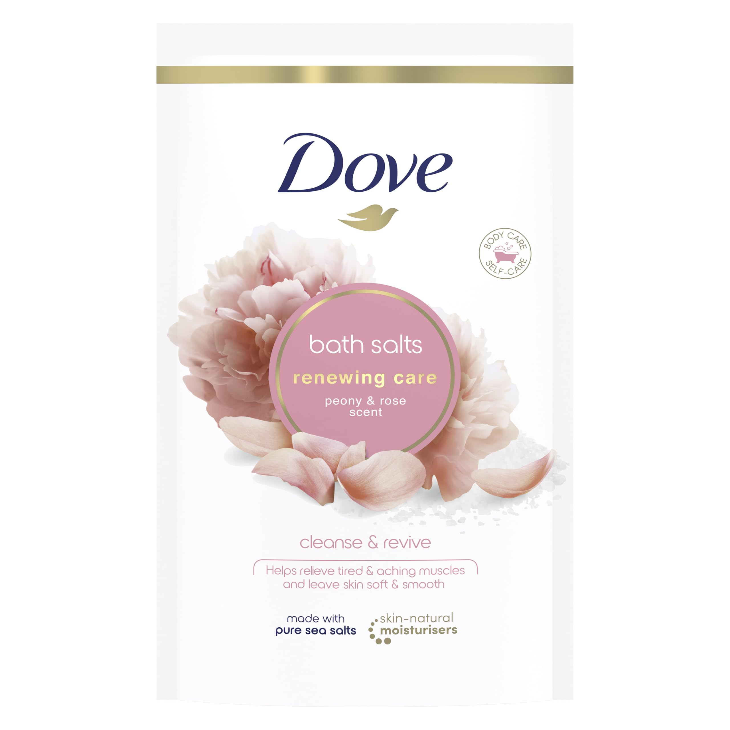 Dove Renewing Care Peony & Rose Bath Salts with Skin-Natural Moisturisers