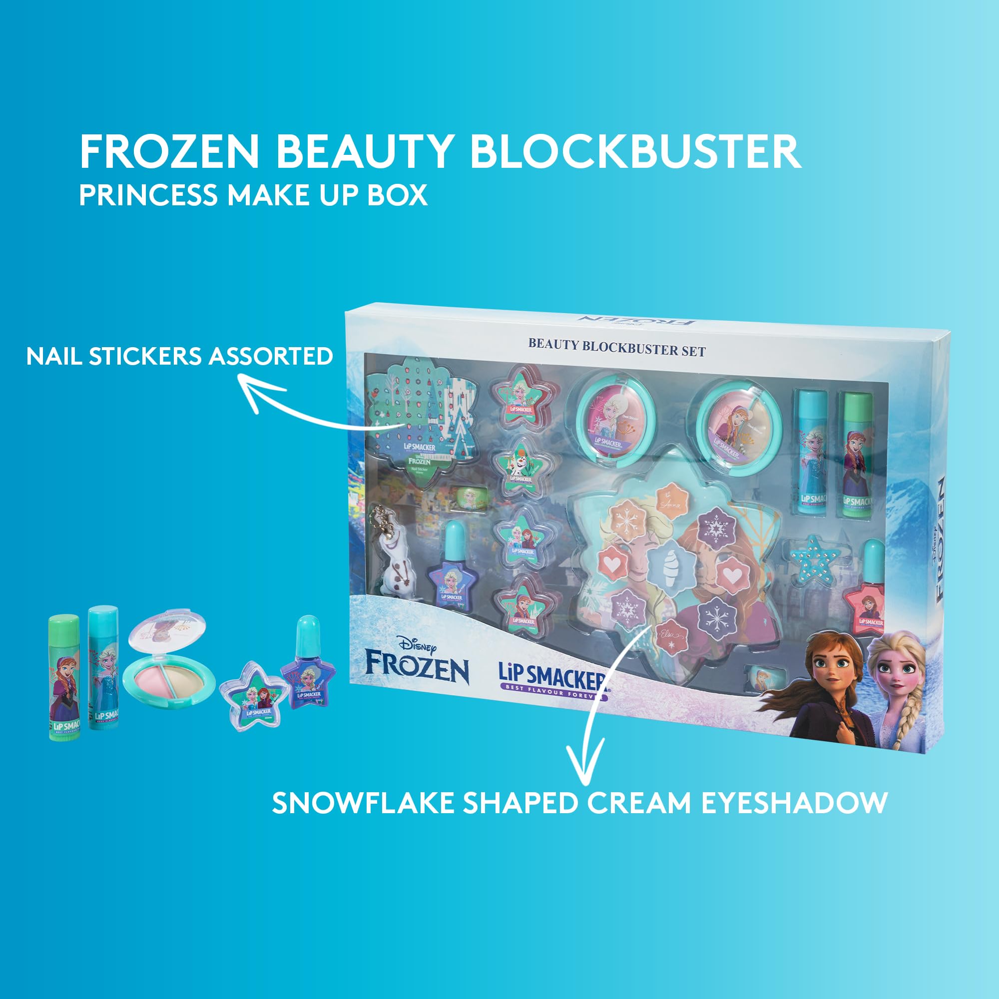 Lip Smacker Frozen Blockbuster All-in-One Makeup Gift Set with Lip Balms