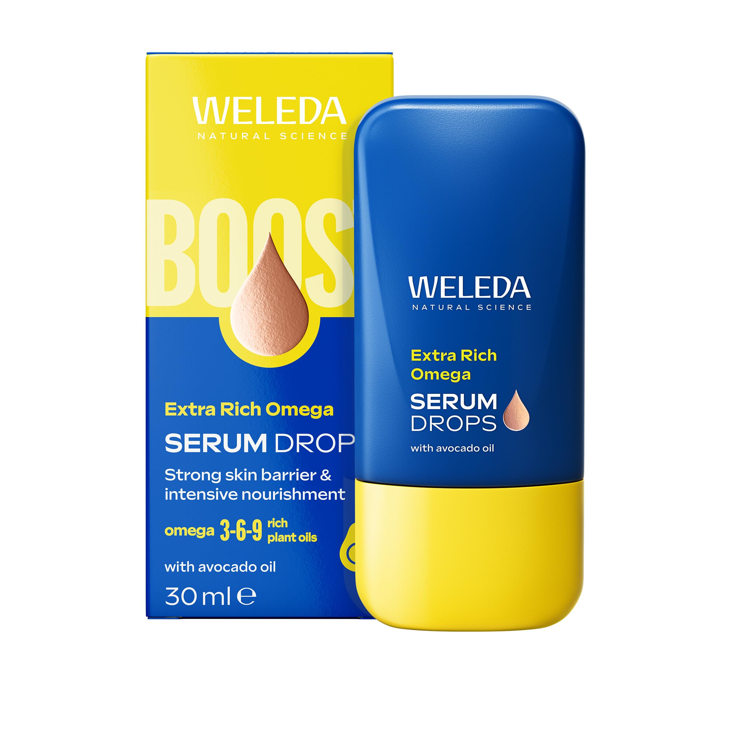 Weleda Extra Rich Omega Face Serum Drops with Avocado Oil for Skin Barrier & Nourishment, 30ml