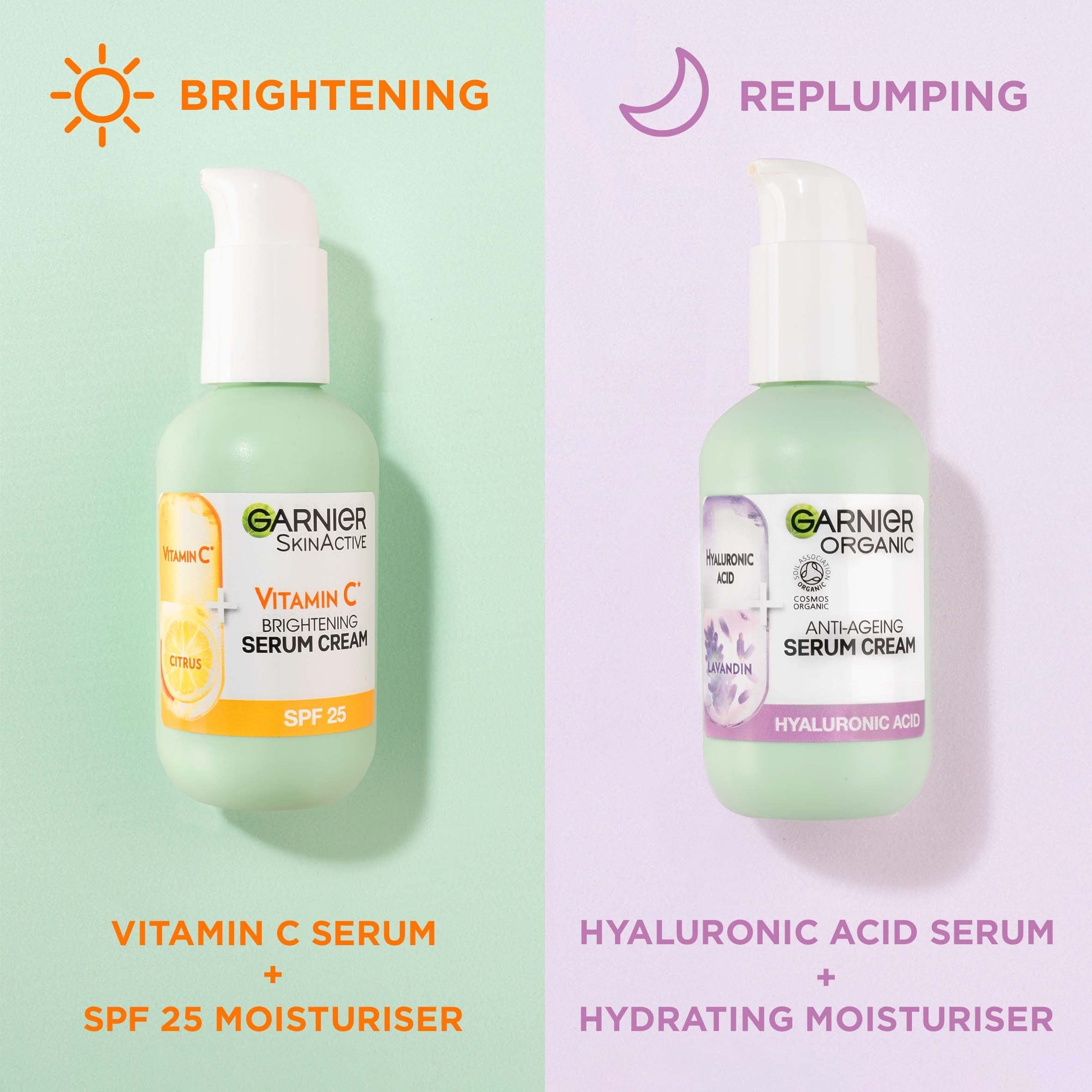 Garnier Organic Lavandin & Hyaluronic Acid Serum Cream 2in1 Replumping Anti-Ageing 5