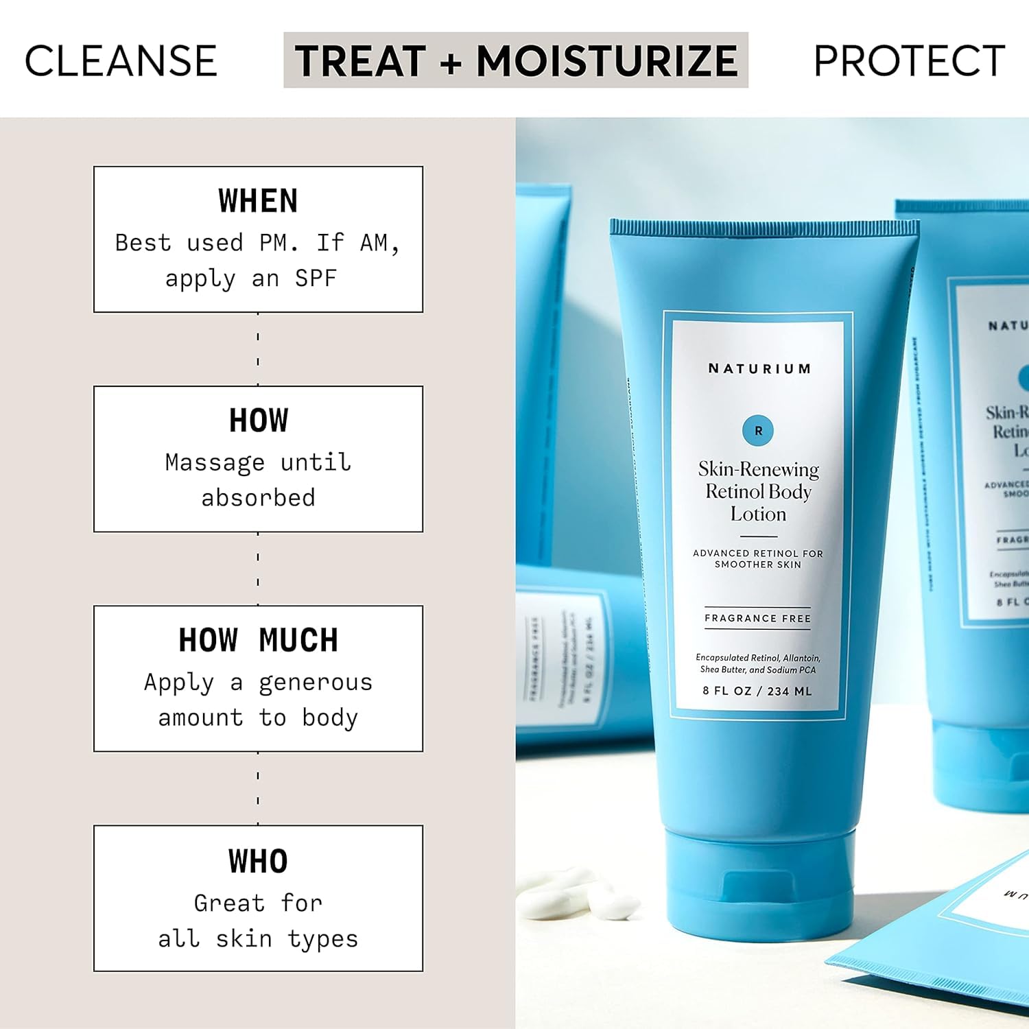Naturium Hauterneuernde Retinol-Körperlotion, Fortschrittliche straffende Anti-Aging-Hautpflege mit verkapseltem Retinol und Sheabutter | 234 ml 3