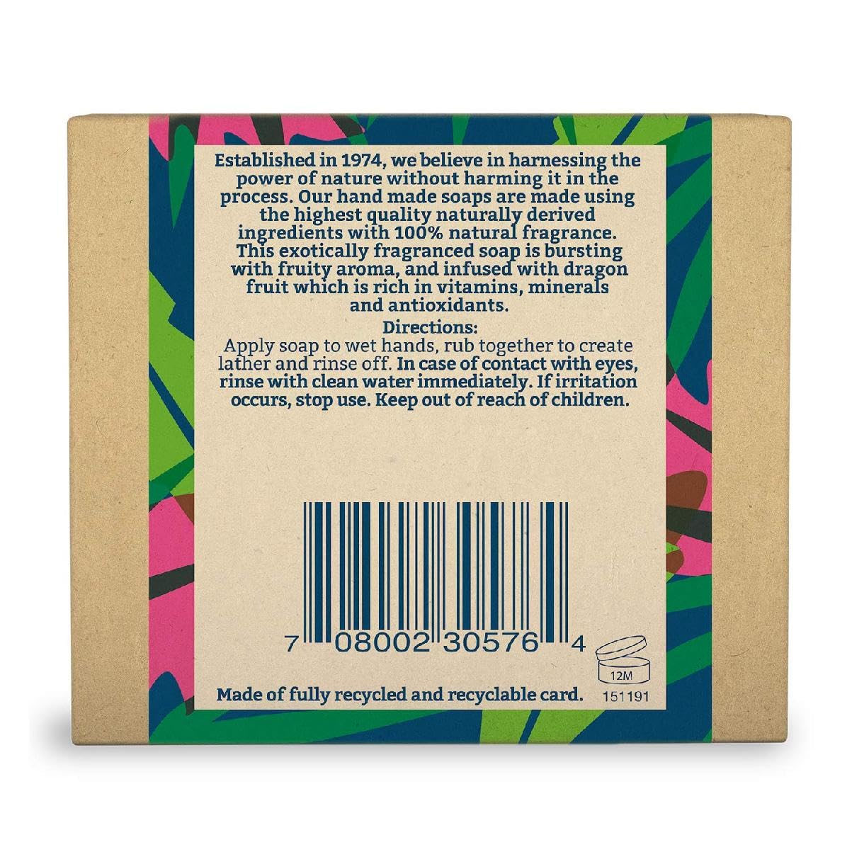 FAITH IN NATURE Dragon Fruit Revitalising Hand Soap Bar, Vegan & Cruelty Free, 100g
