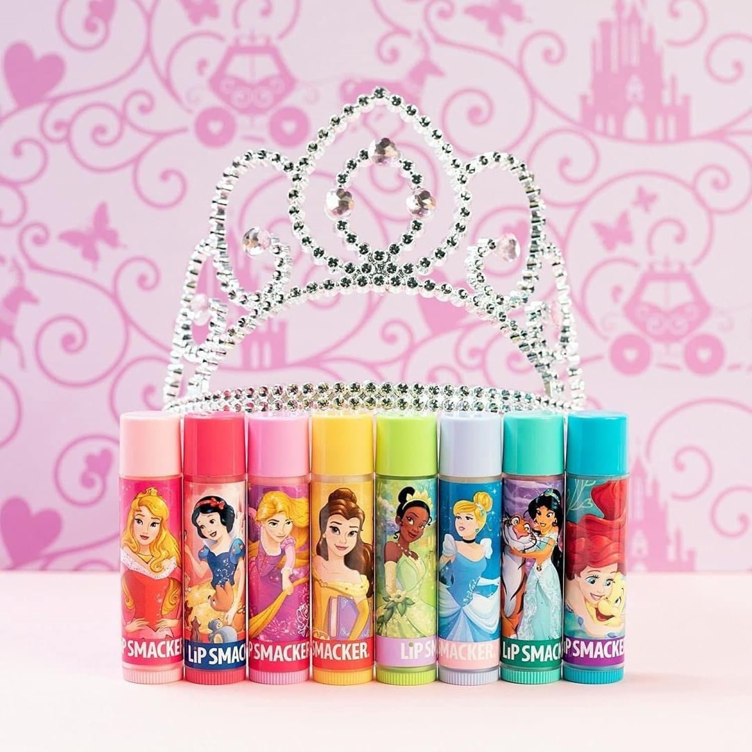 Lip Smacker Disney Princess Party Pack, 8 aromatisierte Lipglosse für Kinder, inspiriert von Disney-Prinzessinnen, klar, feuchtigkeitsspendend und erfrischend 3