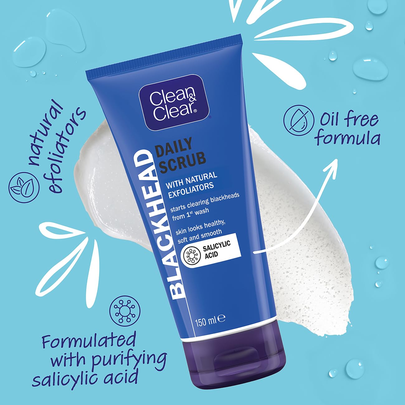 Clean &amp; Clear Mitesser entfernendes tägliches Peeling 150 ml 2