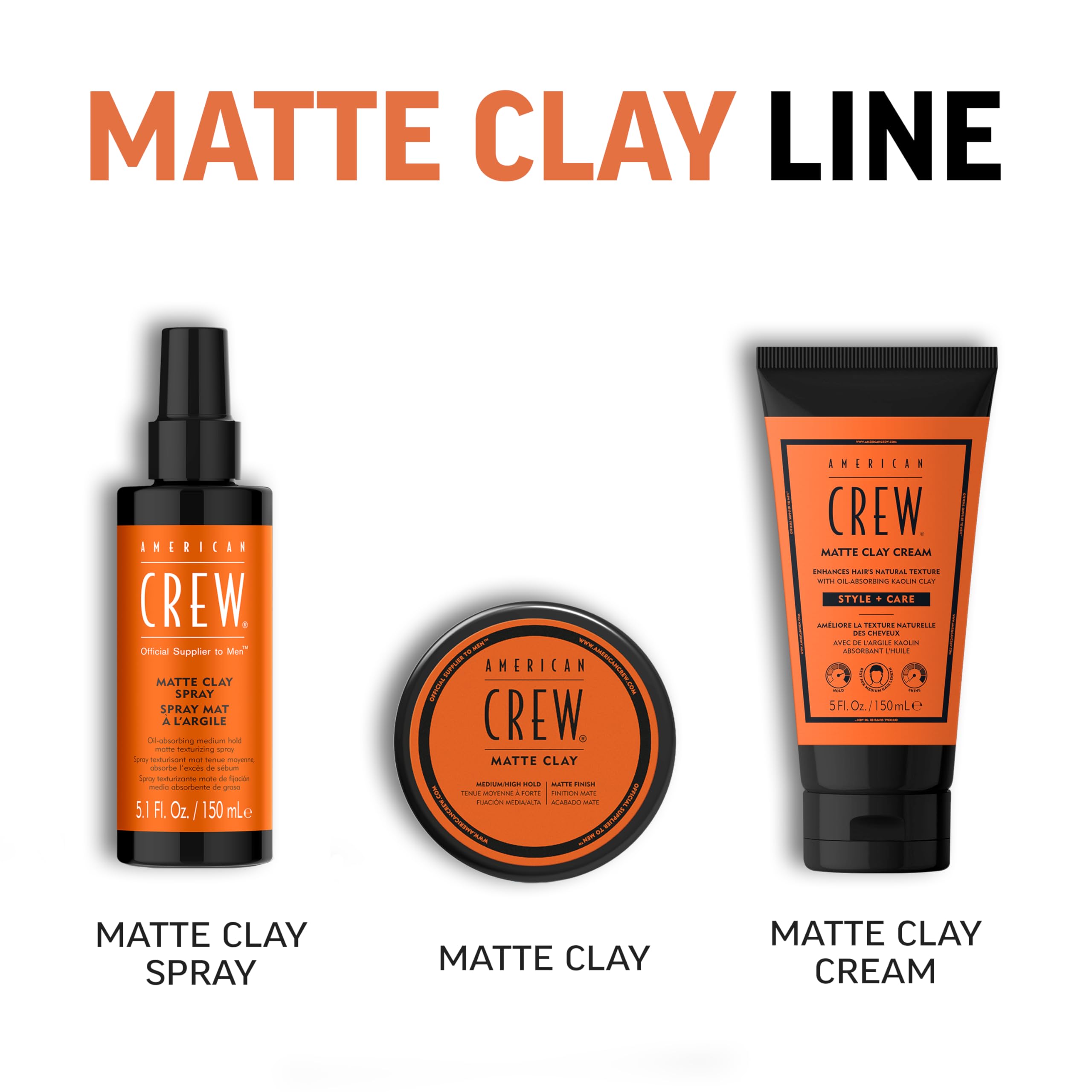 American Crew Matte Clay Cream - Hybrid Hair Styling Clay Gel for Men