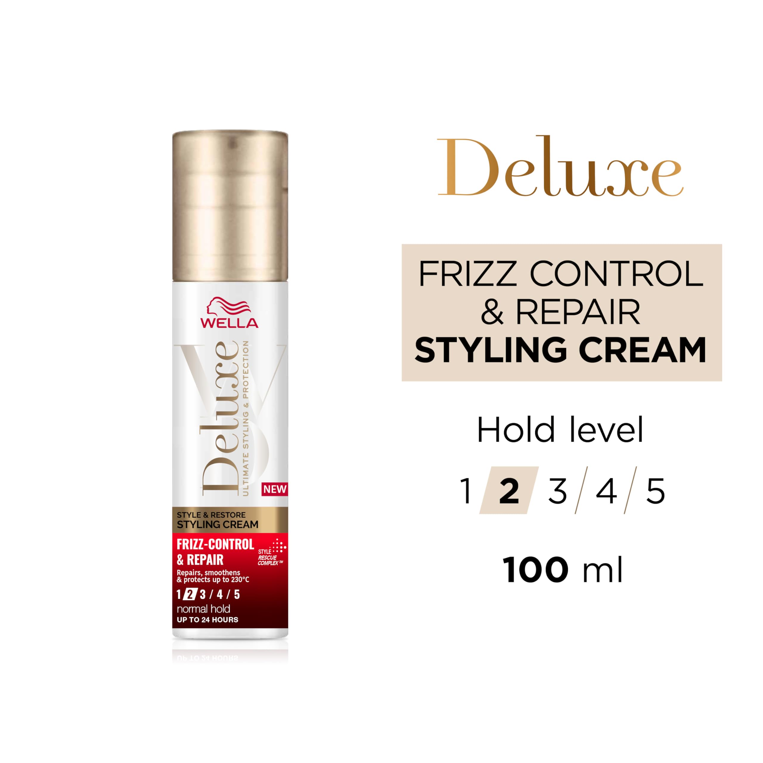Wella Deluxe Frizz Control & Repair Styling Cream for Heat Protection (100ml)