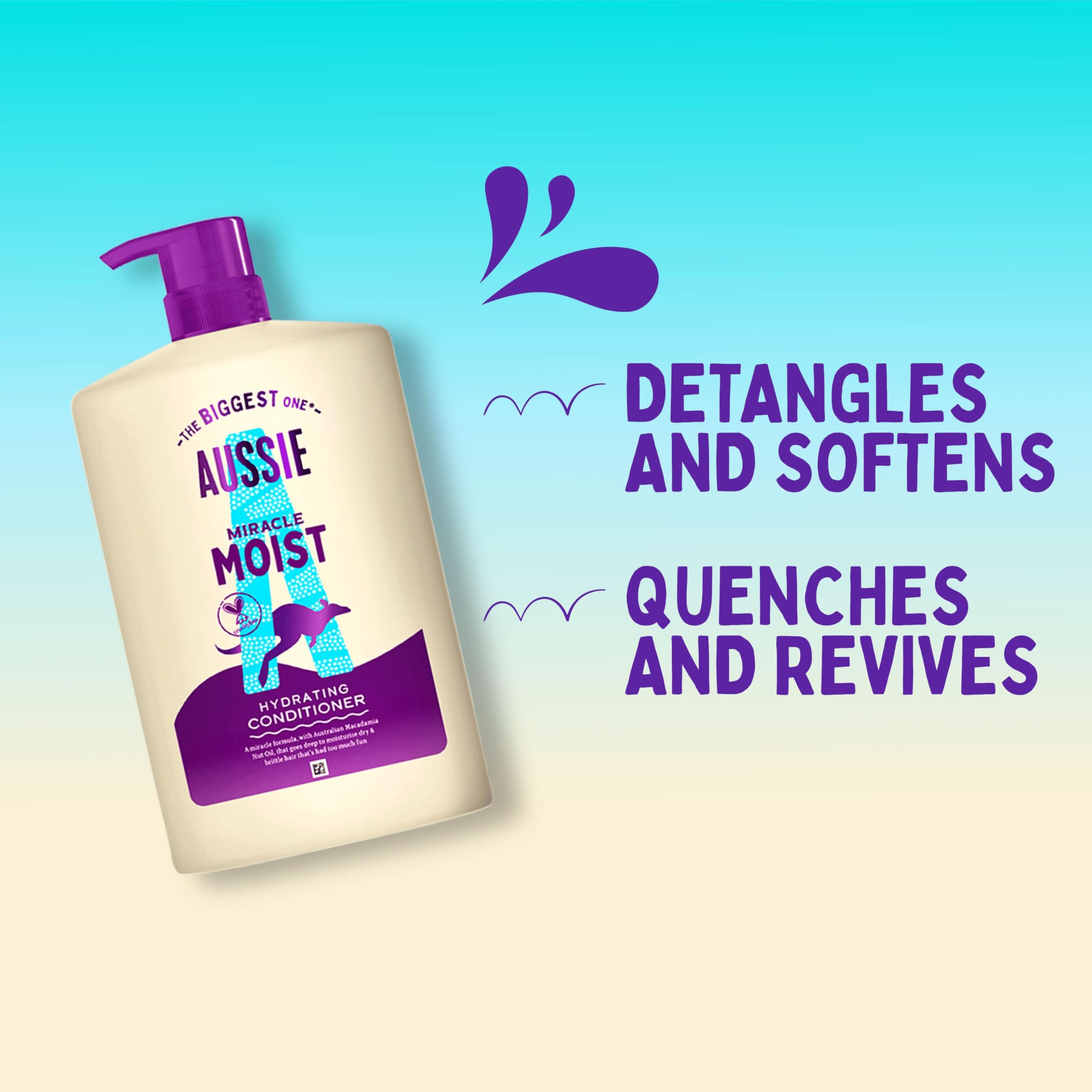 Aussie Miracle Moist Detangling Conditioner 1L XXL - Deep Hydration with Macadamia Nut Oil