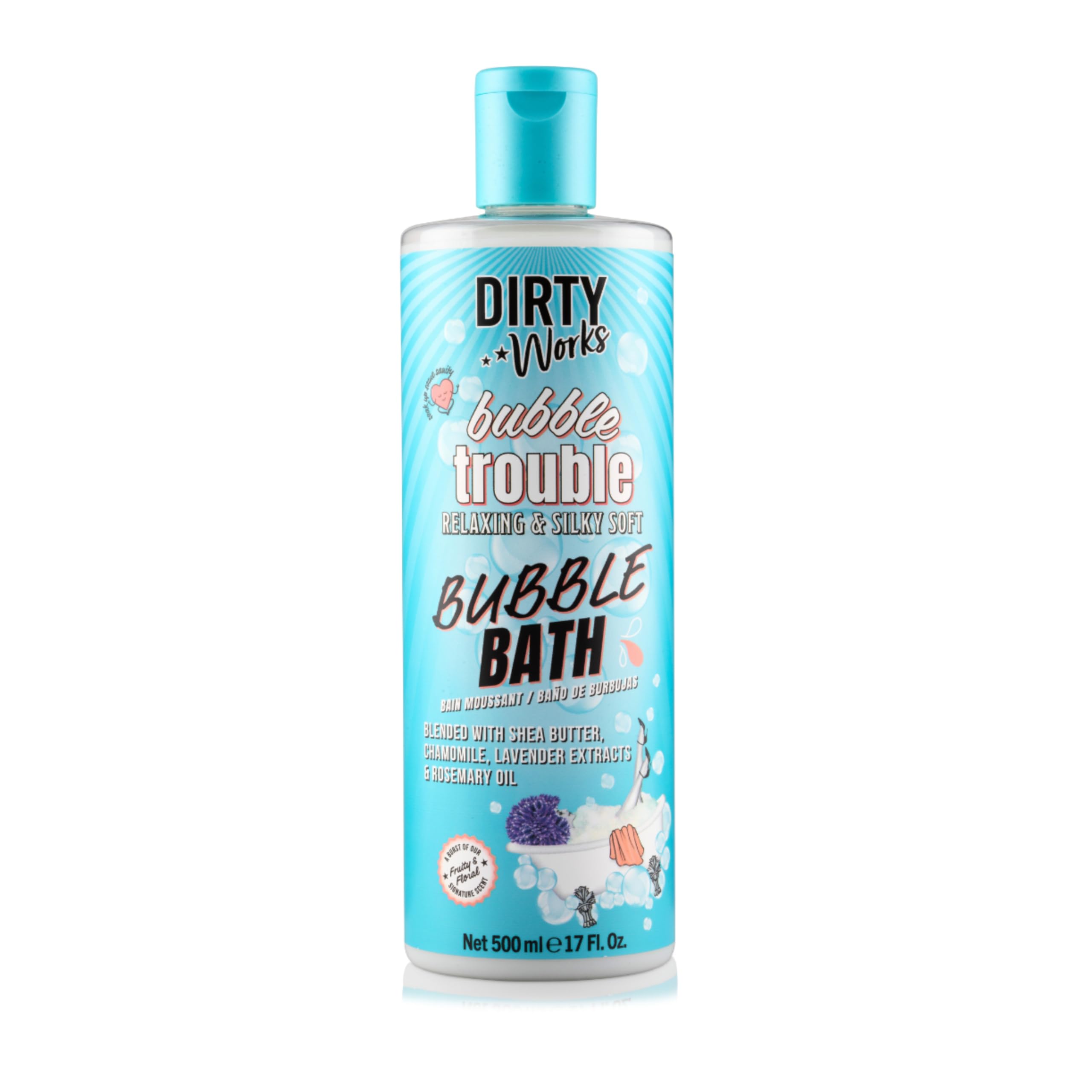 Dirty Works Bubble Trouble Bubble Bath 500ml – Creamy, Nourishing Soak with Shea Butter & Signature Scent