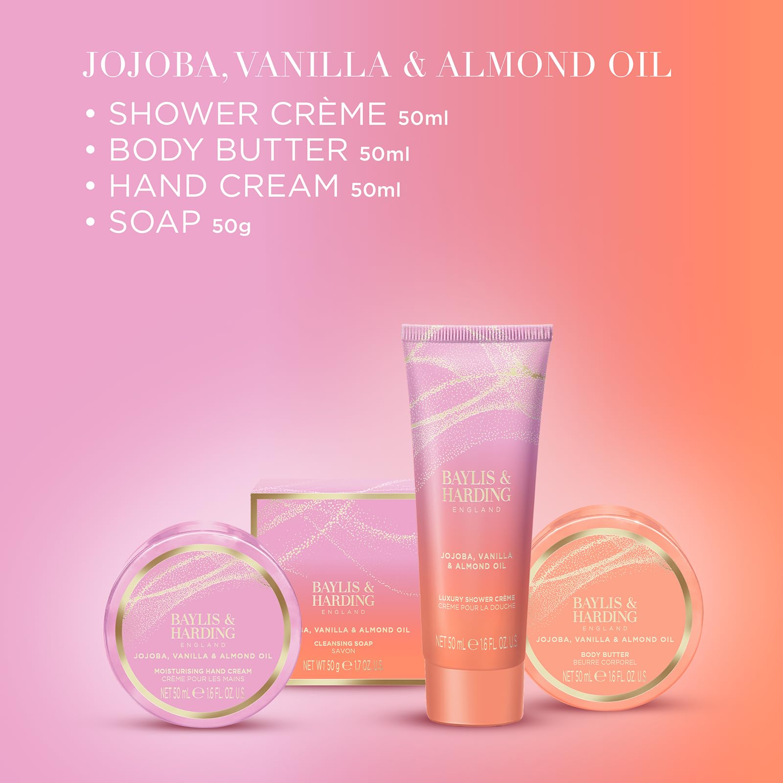 Baylis & Harding Jojoba, Vanilla & Almond Oil Luxury Pamper Tin Gift Set - Vegan 3