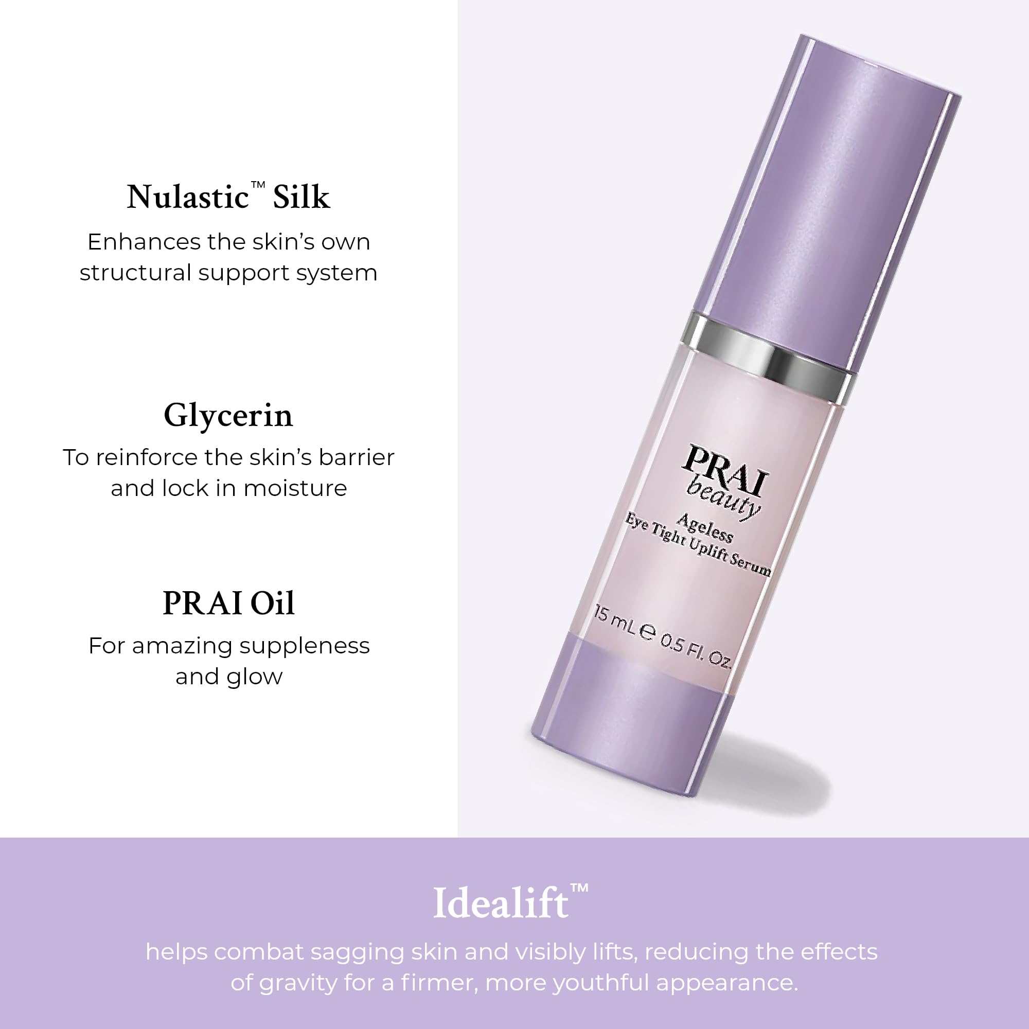 PRAI Beauty Ageless Eye Tight Uplift Serum with Glycerin for Instant Lift 3