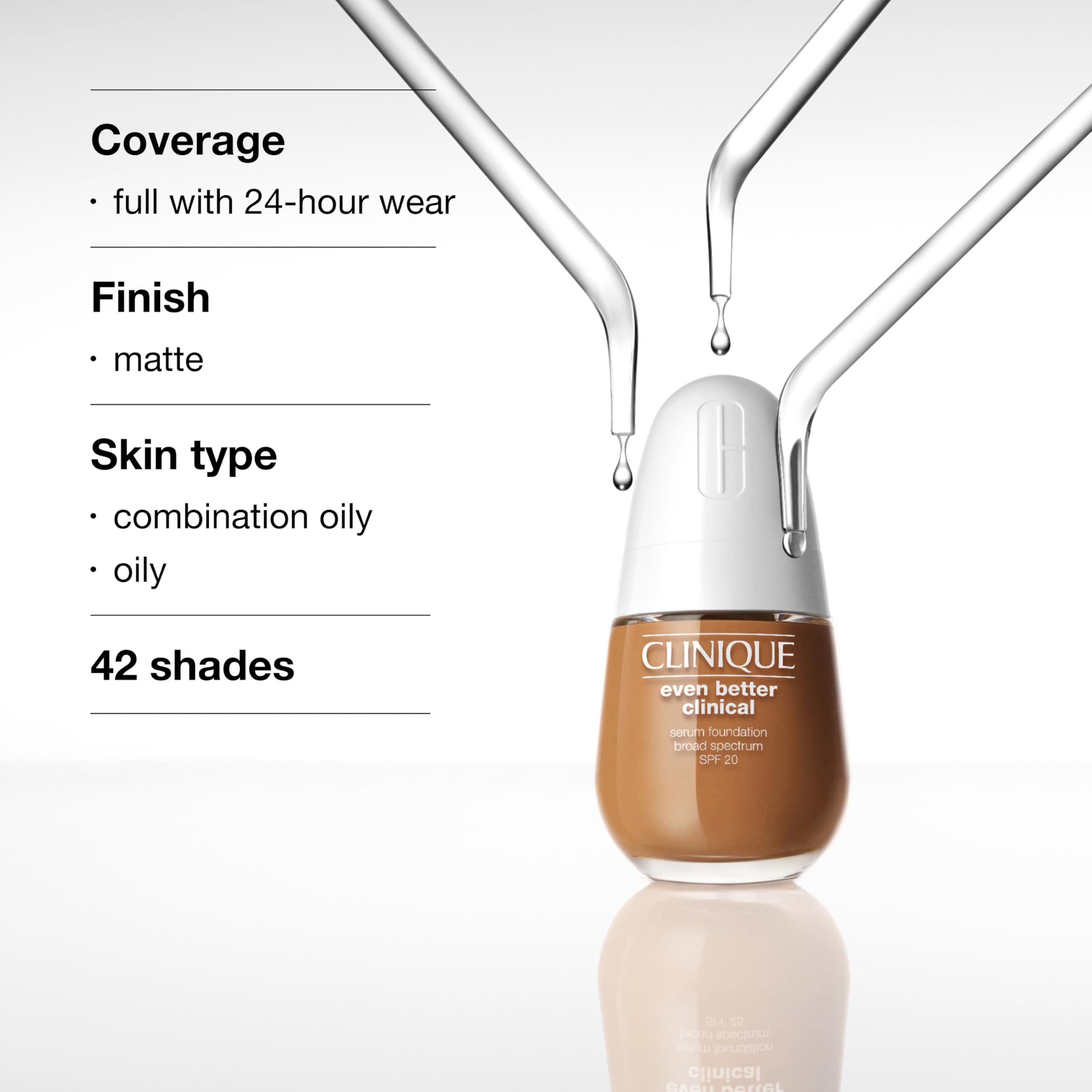 Clinique Even Better Clinical Serum Foundation SPF 20 - Full Coverage, Satin Matte Finish 5