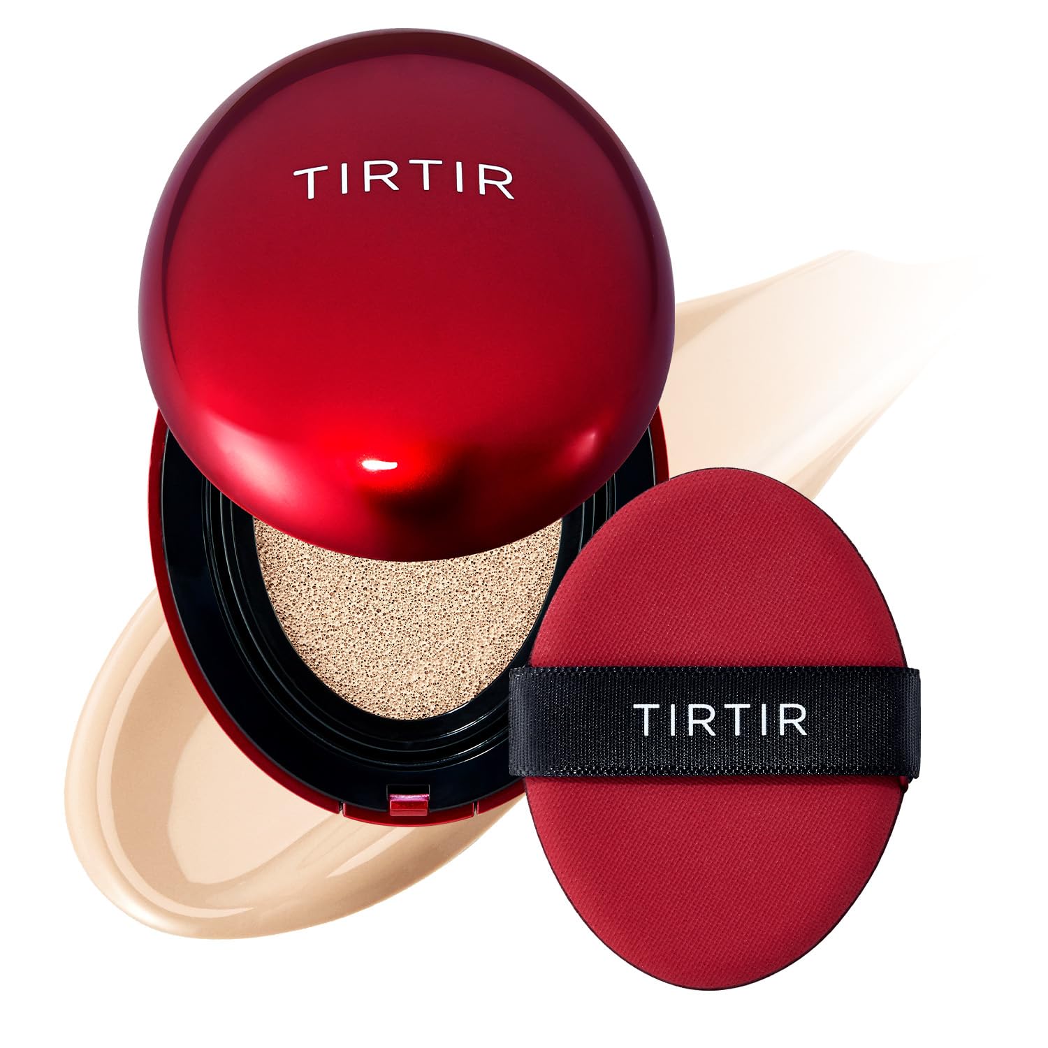 TIRTIR Mask Fit Red Cushion Foundation Mini - Full Coverage, Satin Glow, 72-Hour Wear (#17N Vanilla)