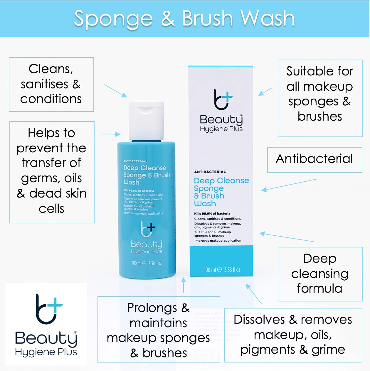 Beauty Hygiene Plus Deep Cleanse Makeup Sponge & Brush Wash Conditioning