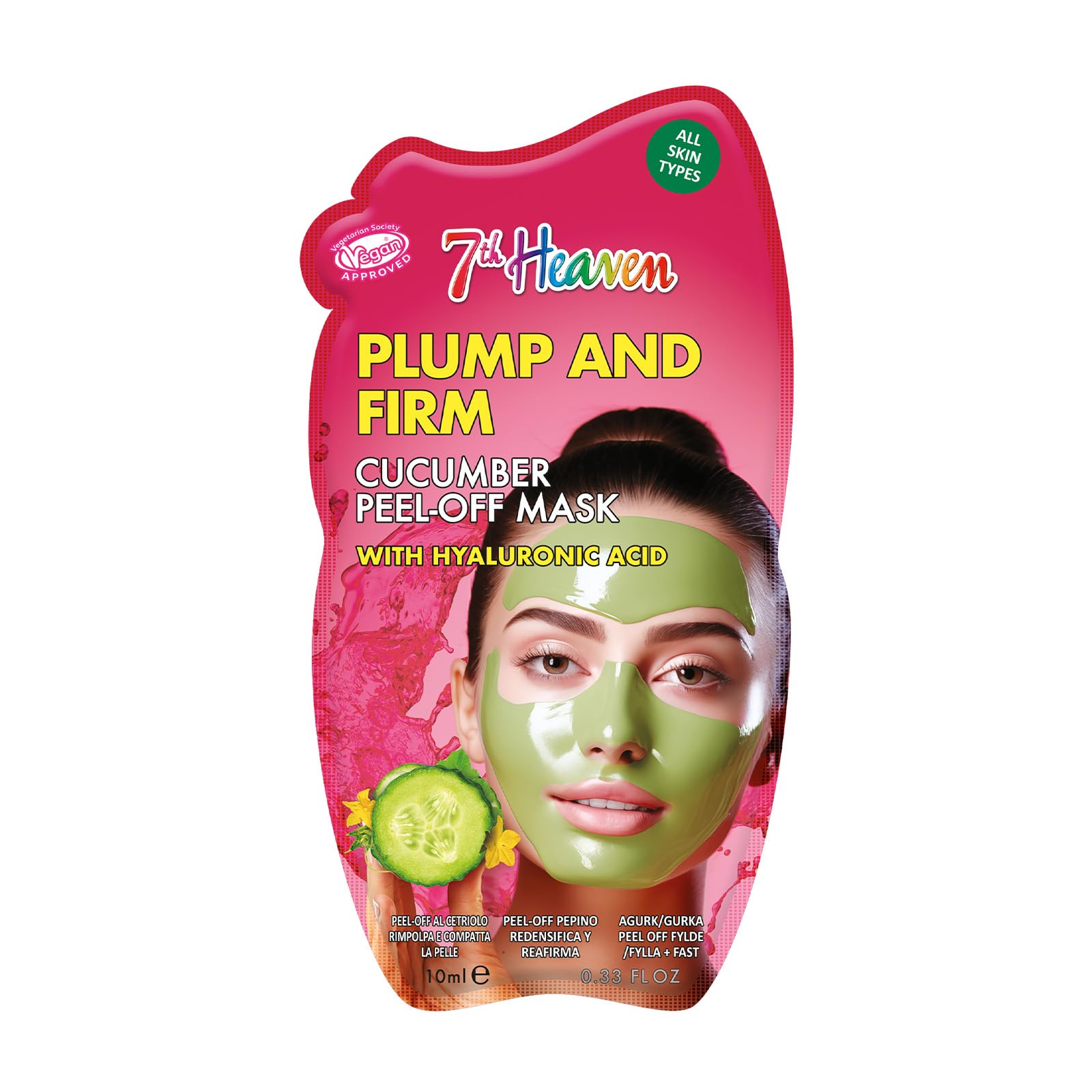7th Heaven Cucumber Peel Off Face Mask with Hyaluronic Acid for Plump and Firm Skin