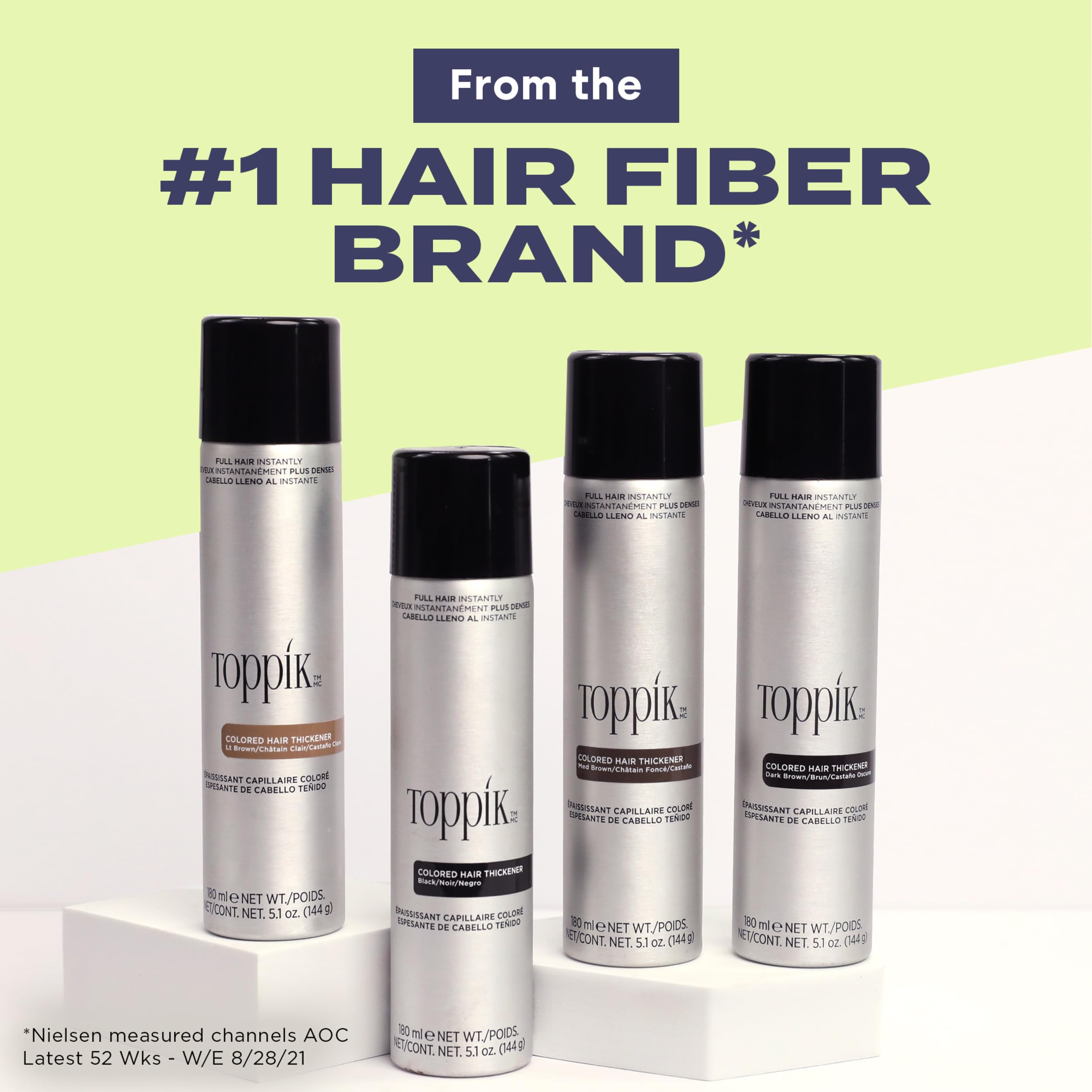 TOPPIK Coloured Hair Thickener Spray, Medium Brown for Thinning Hair, 180ml 3