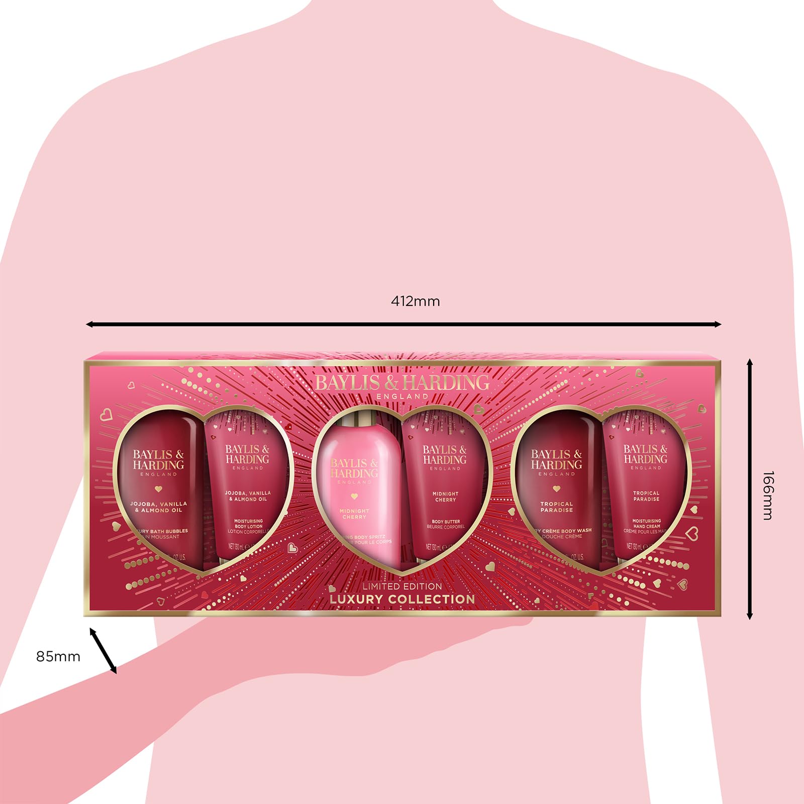 Baylis & Harding Midnight Cherry Limited Edition Body Pamper Gift Set - Vegan Friendly 6