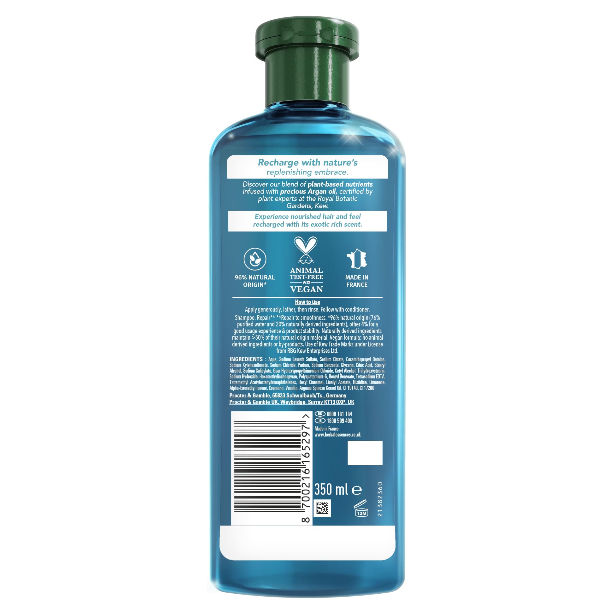 Herbal Essences Argan Oil Repair Shampoo for Damaged Hair Nourishment 350ml 9