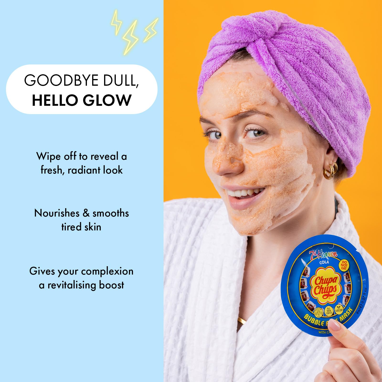 7th Heaven x Chupa Chups Bubble Peel Off Face Mask with Caffeine - Cola Scent, Vegan 3