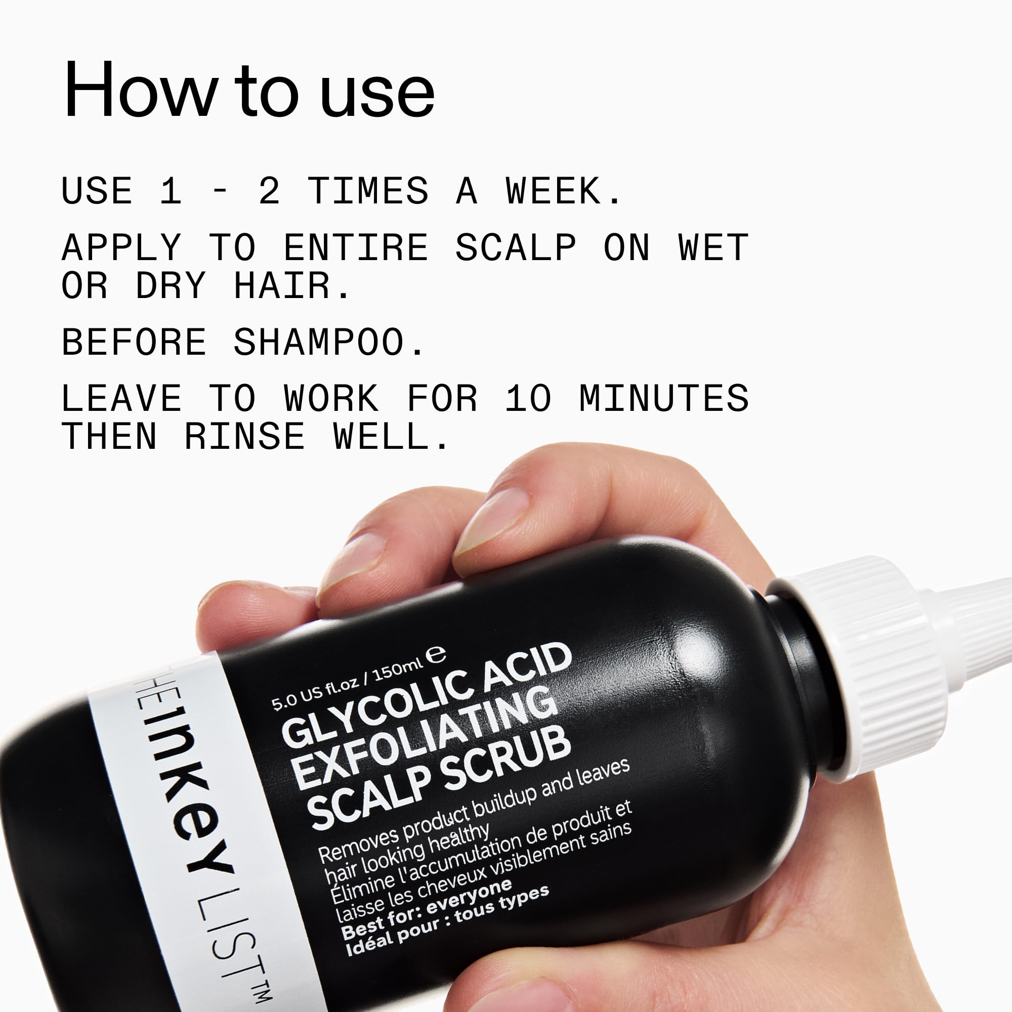 The Inkey List 7% Glycolic Acid Exfoliating Scalp Scrub for Product Build Up 150ml 5