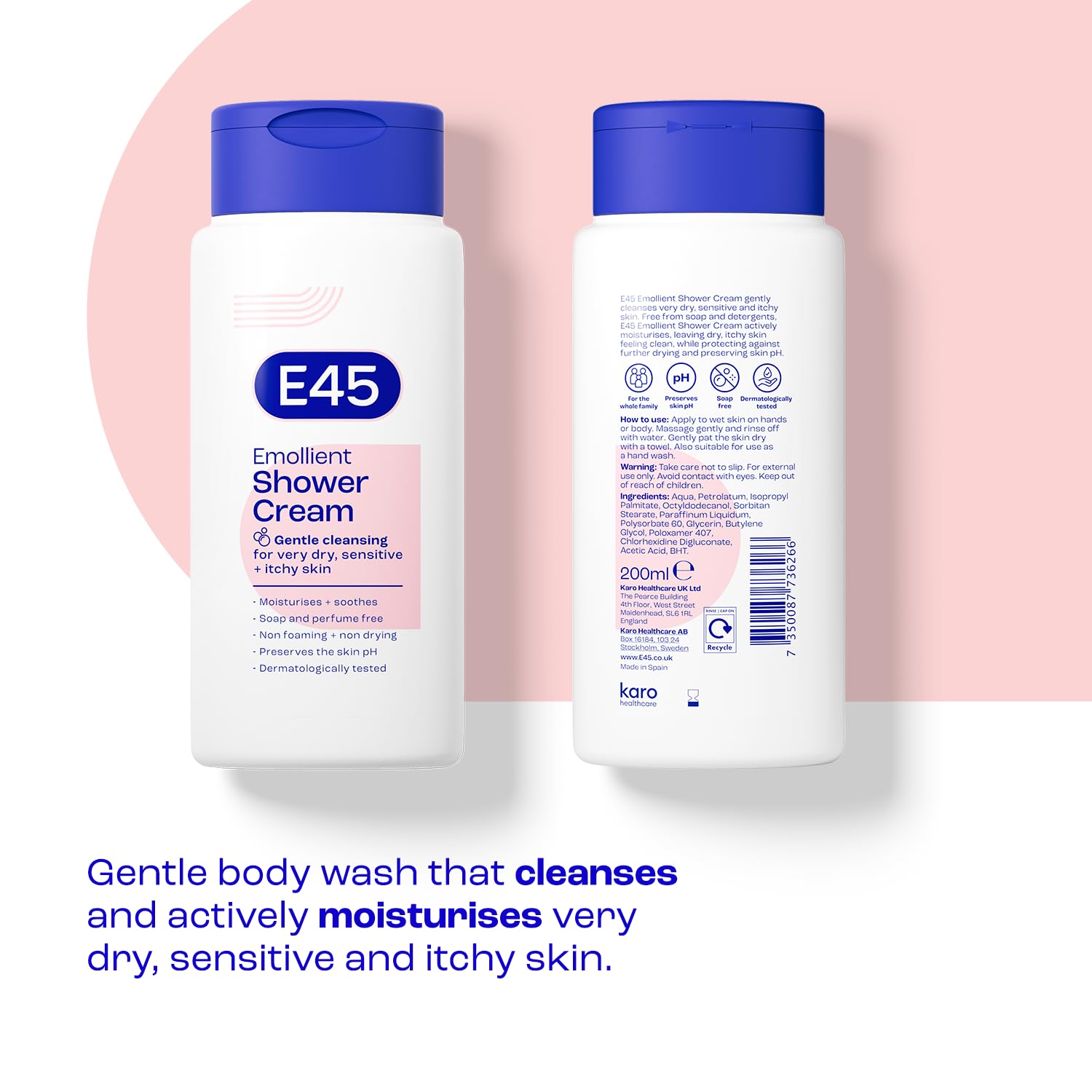 E45 Emollient Shower Cream for Very Dry and Sensitive Skin (200 ml)