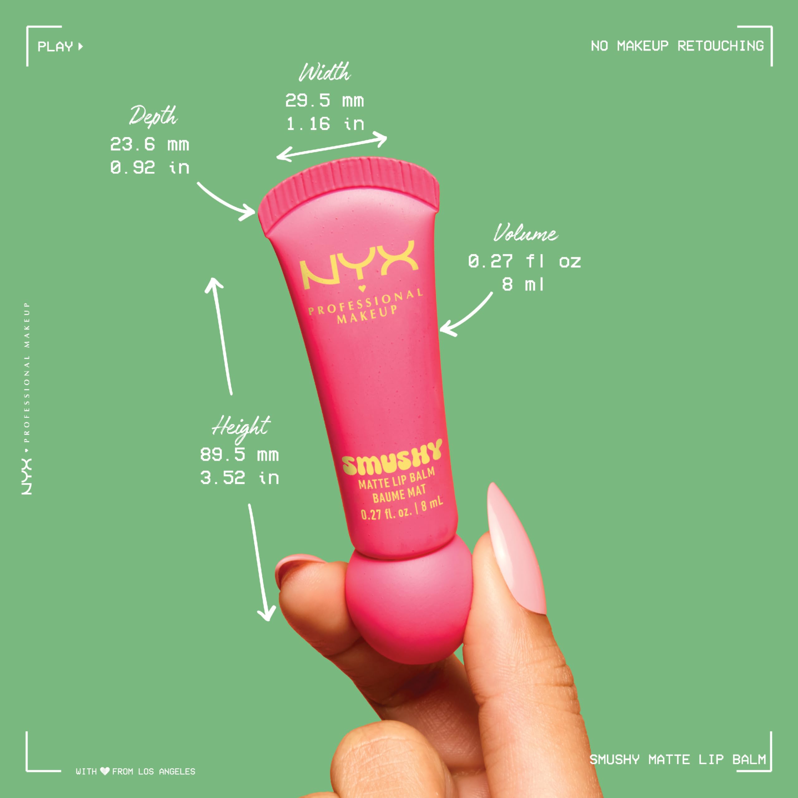 NYX Professional Makeup Smushy Matte Lip Balm, Silly Sippin, Hydrating Buildable Colour, 8ml 9