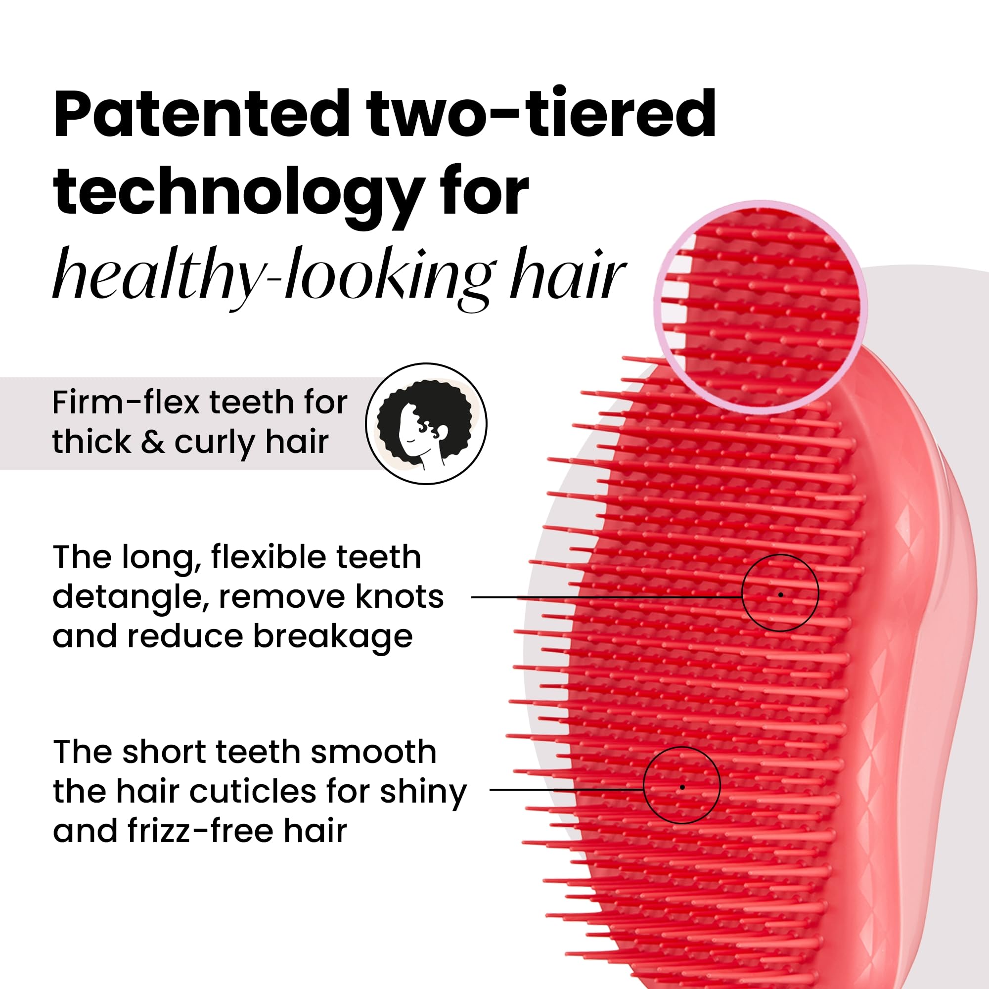Tangle Teezer The Thick & Curly Detangling Hairbrush - Strong Two-Tiered System