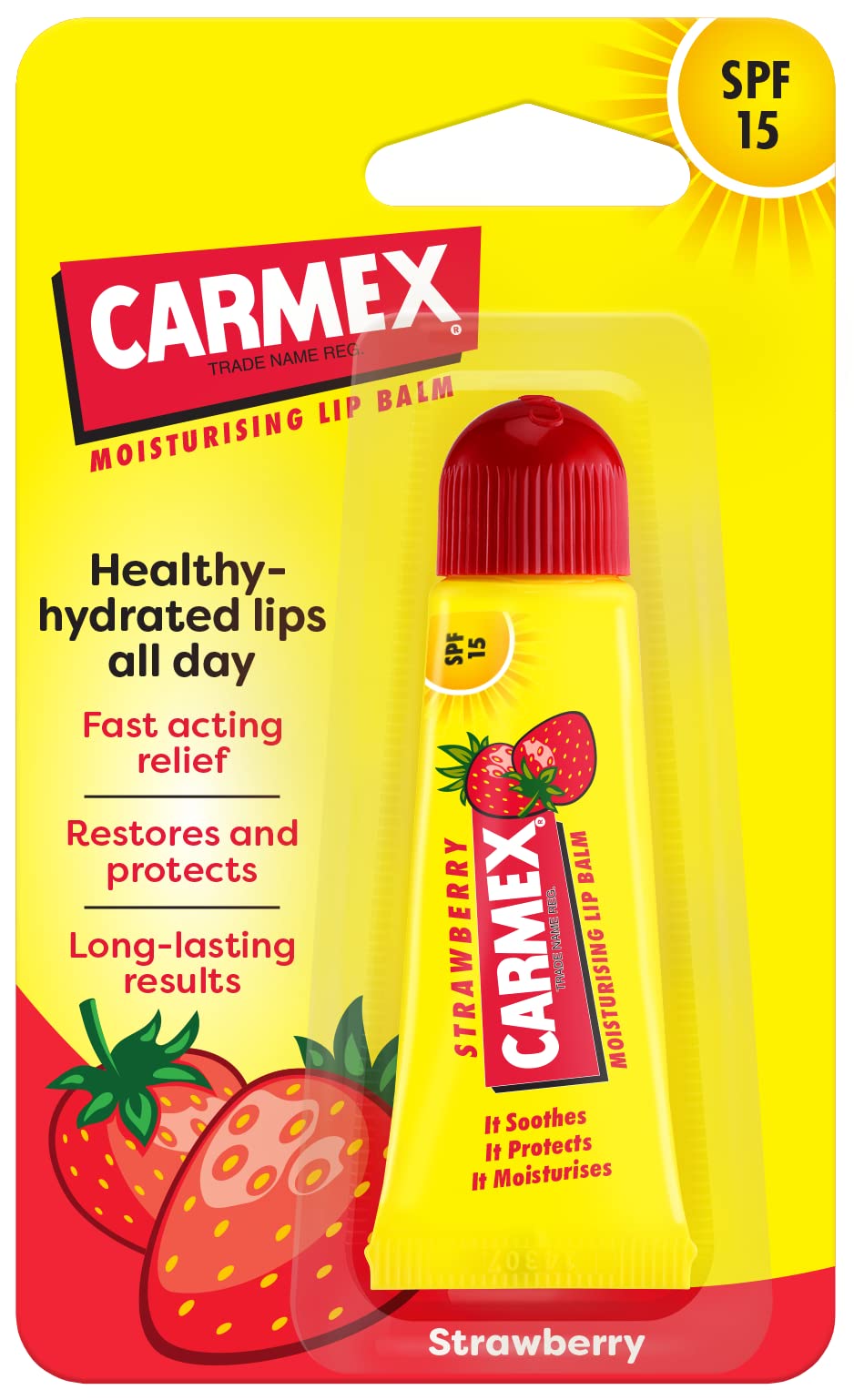 Carmex Lip Balm Tube Set: Classic, Cherry, Strawberry & Mint with SPF 15 4