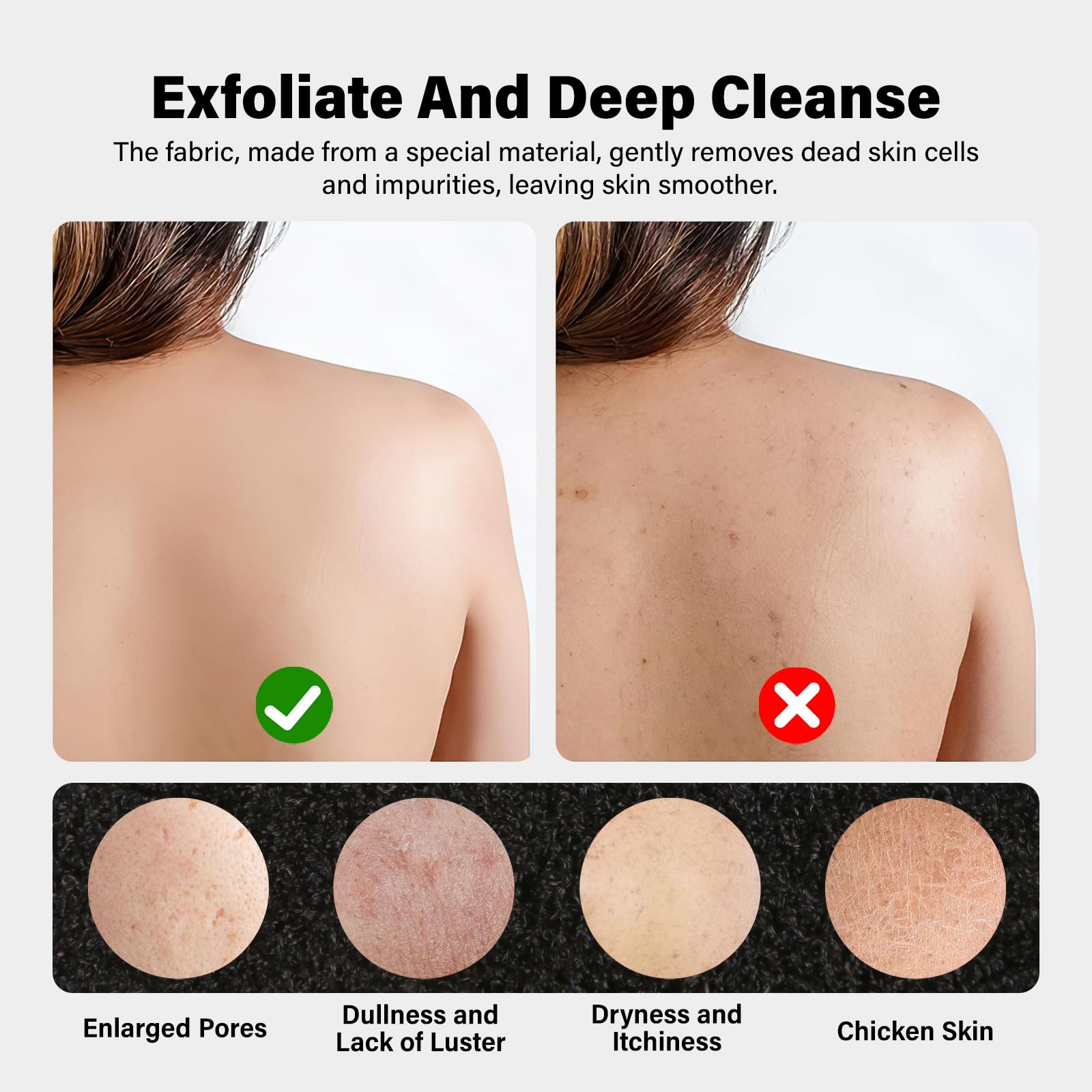 Lafefe Bamboo Exfoliating Shower Gloves for Deep Body Cleansing and Circulation Boost 4