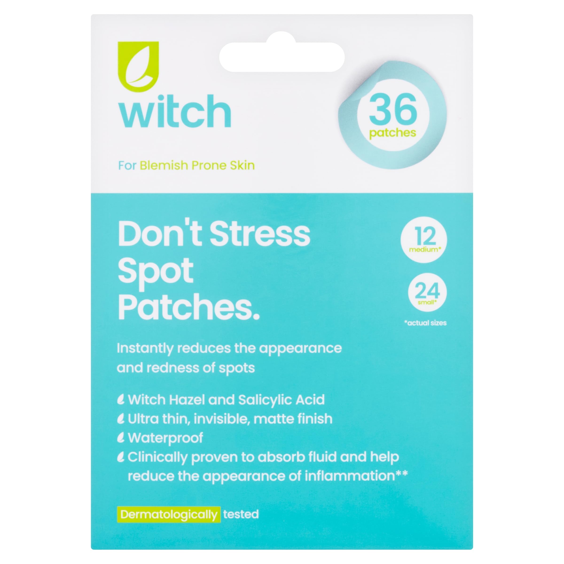 Witch Don't Stress Spot Patches mit Hamamelis und Salicylsäure helfen