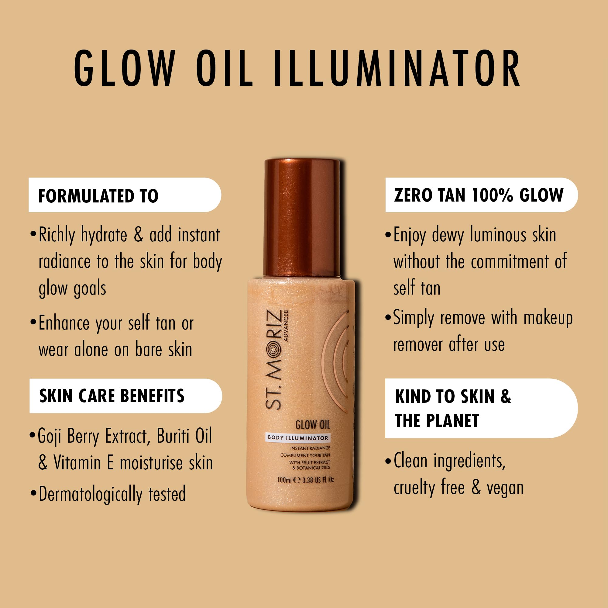 ST. MORIZ Advanced Glow Body Oil for Instant Radiance and Hydration