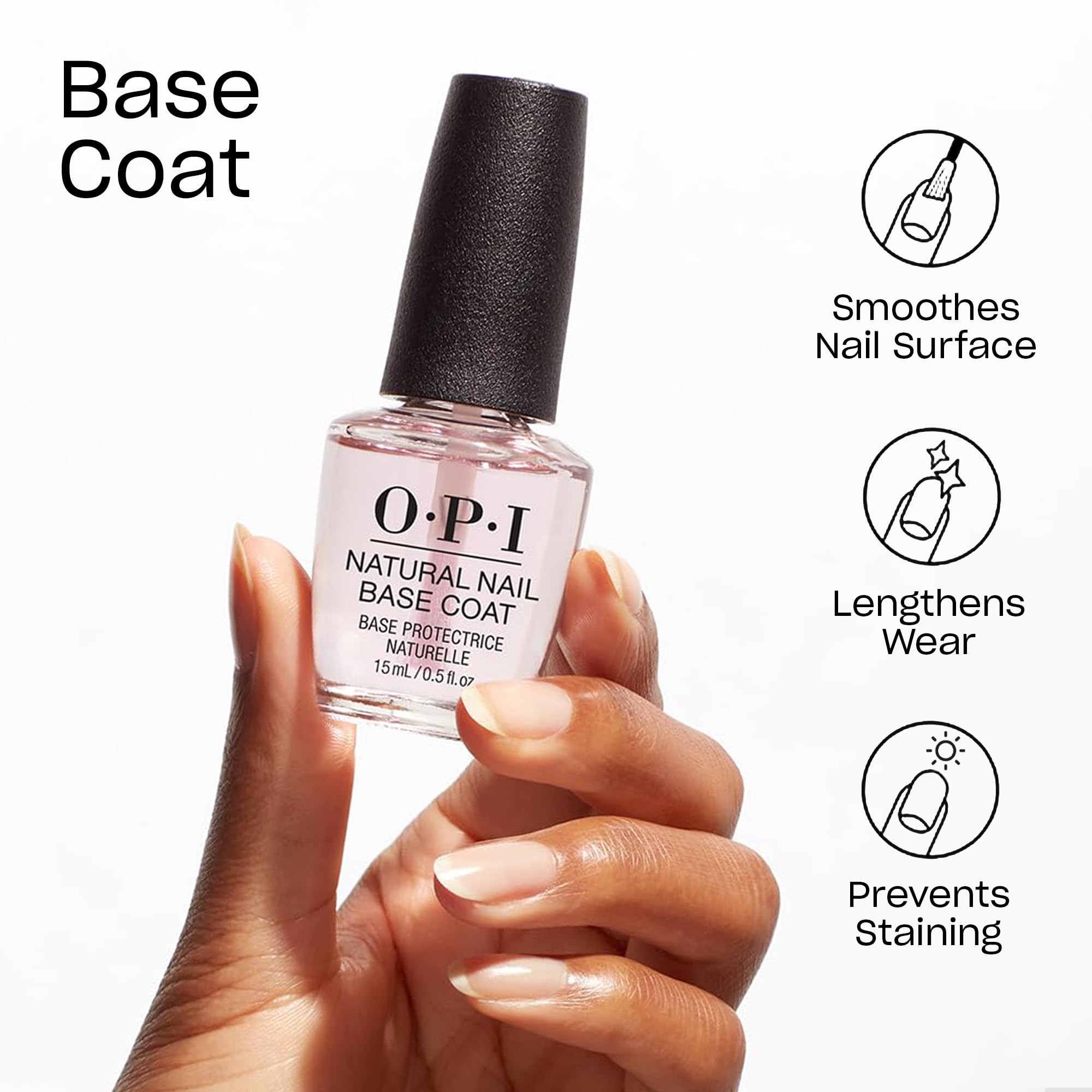 OPI Natural Nail Base Coat 15 ml for Enhanced Manicure Prep 3
