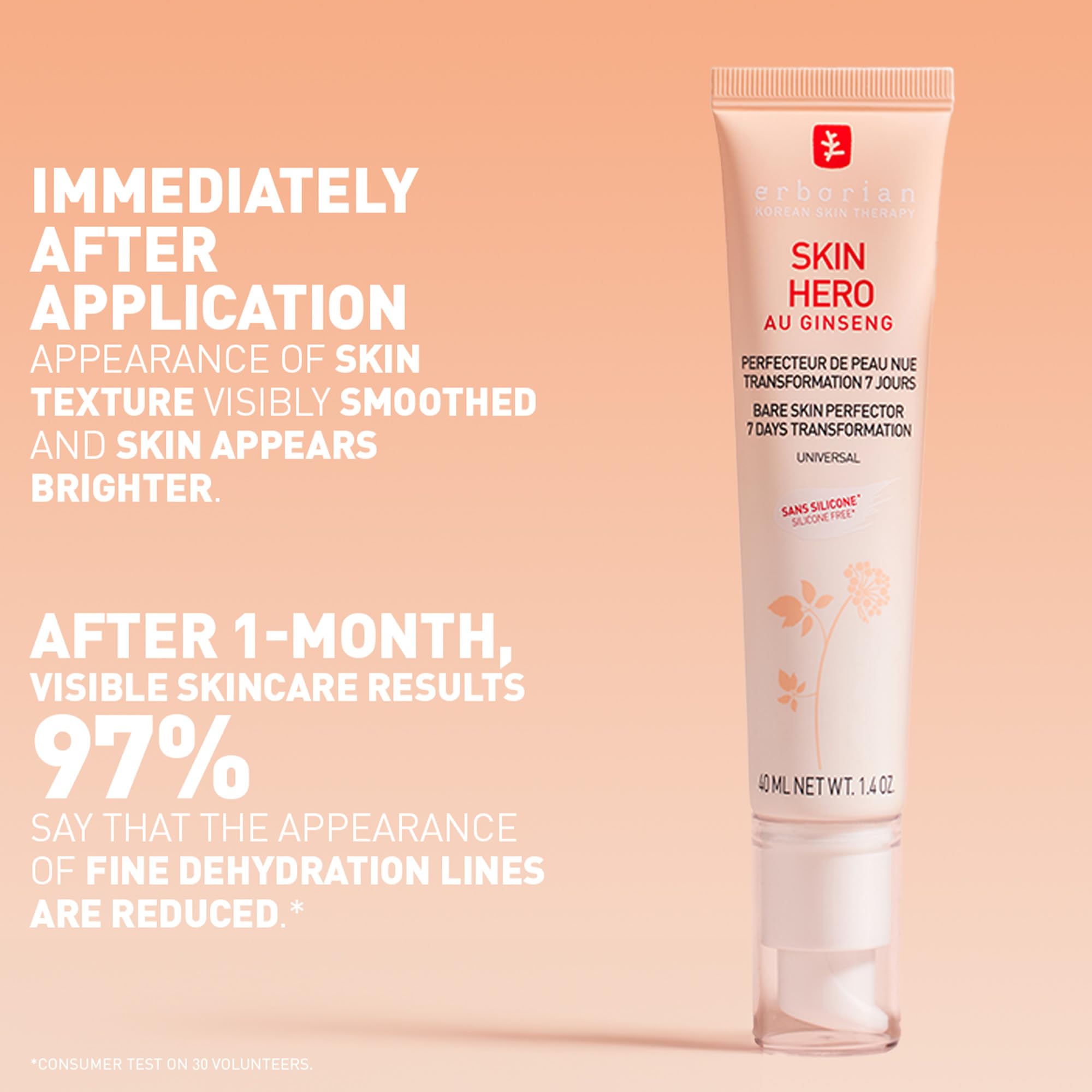 Erborian Skin Hero Face Care with White Ginseng - Untinted Bare Skin Perf 3