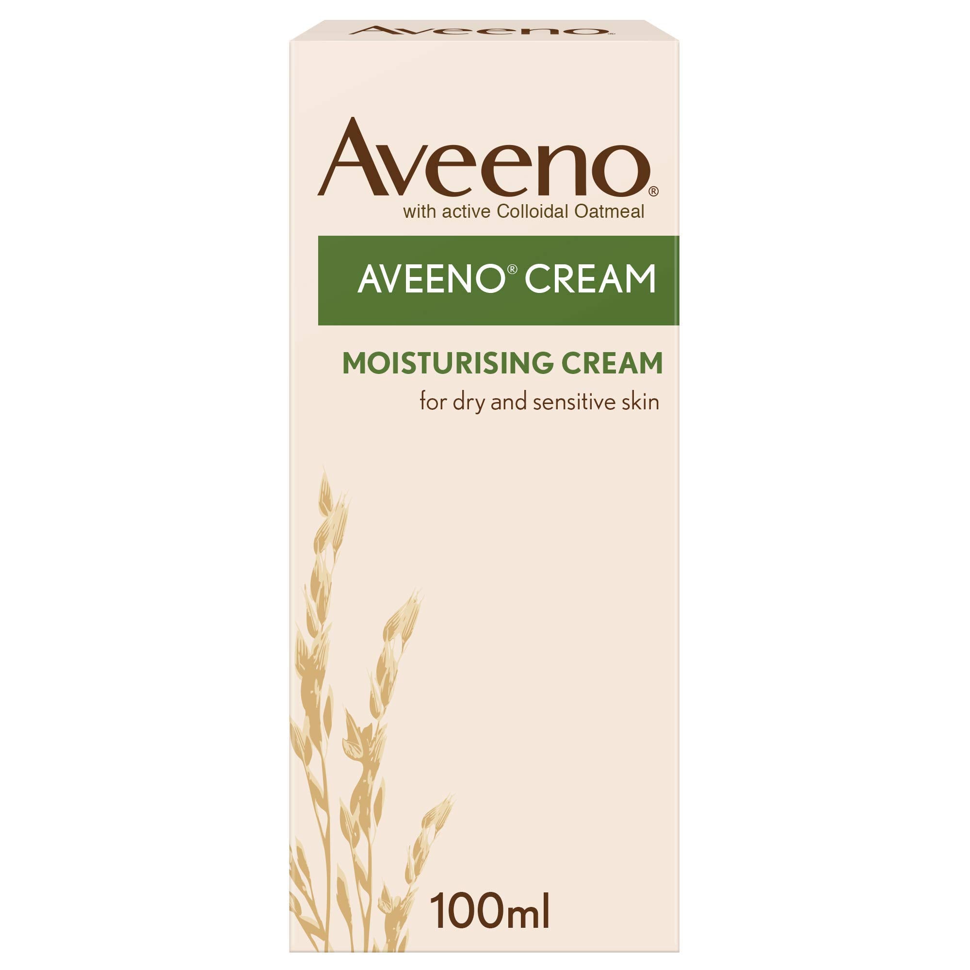 Aveeno Moisturising Cream 100ml: Nourishing Body Lotion with Colloidal Oatmeal for Dry Sensitive Skin
