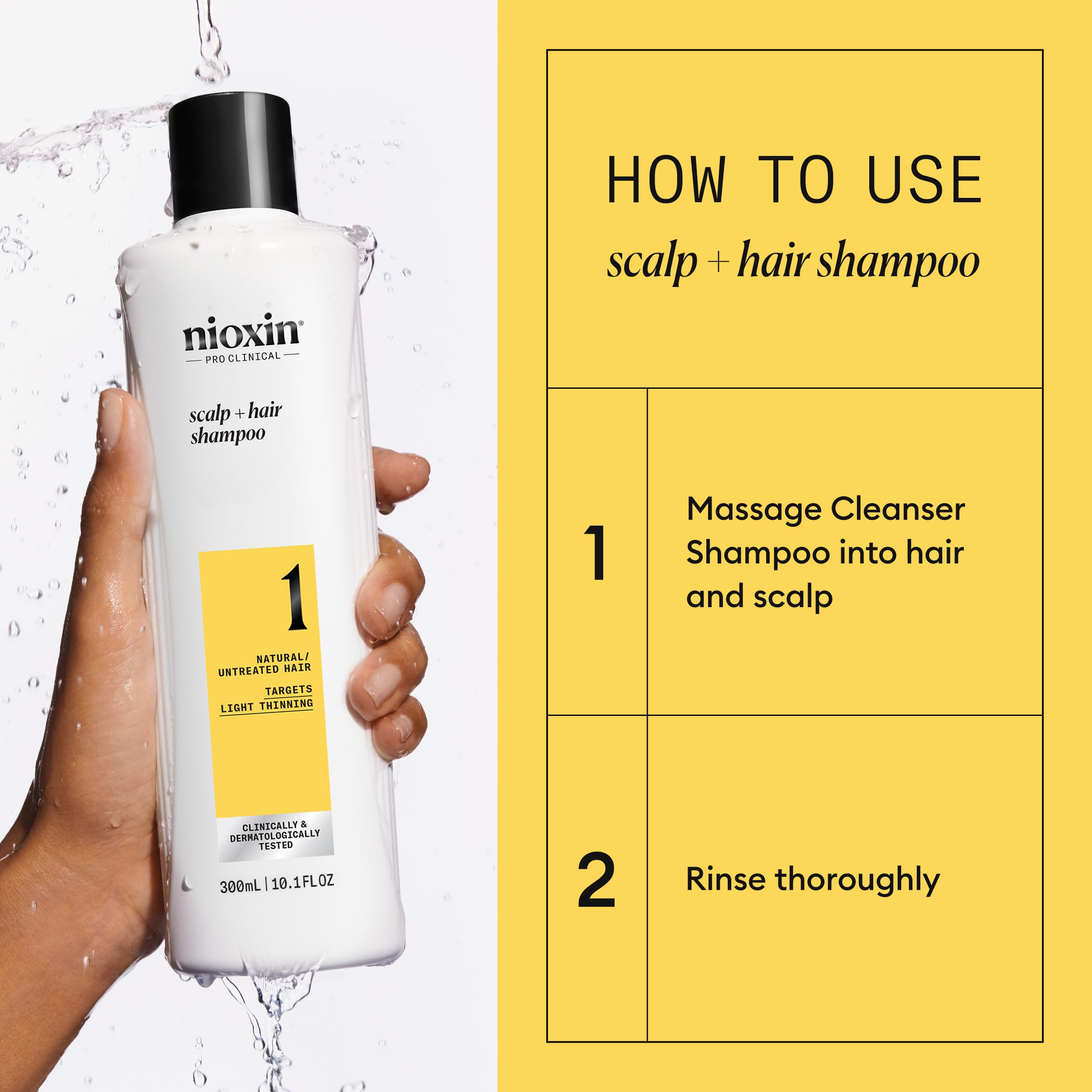 Nioxin System 1 Kopfhaut- und Haarshampoo – Verdickendes Shampoo für natürliches Haar mit leichtem Haarausfall – mit Biotin und Niacinamid (300 ml) 4