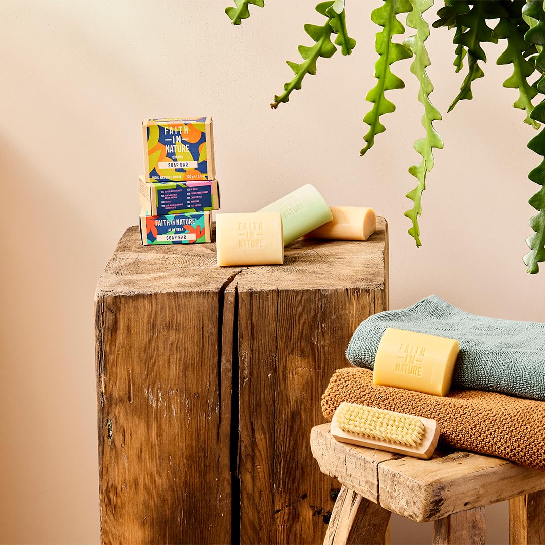 Faith In Nature Handmade Organic Aloe Vera Soap Bar with Ylang Ylang & Patchouli 9