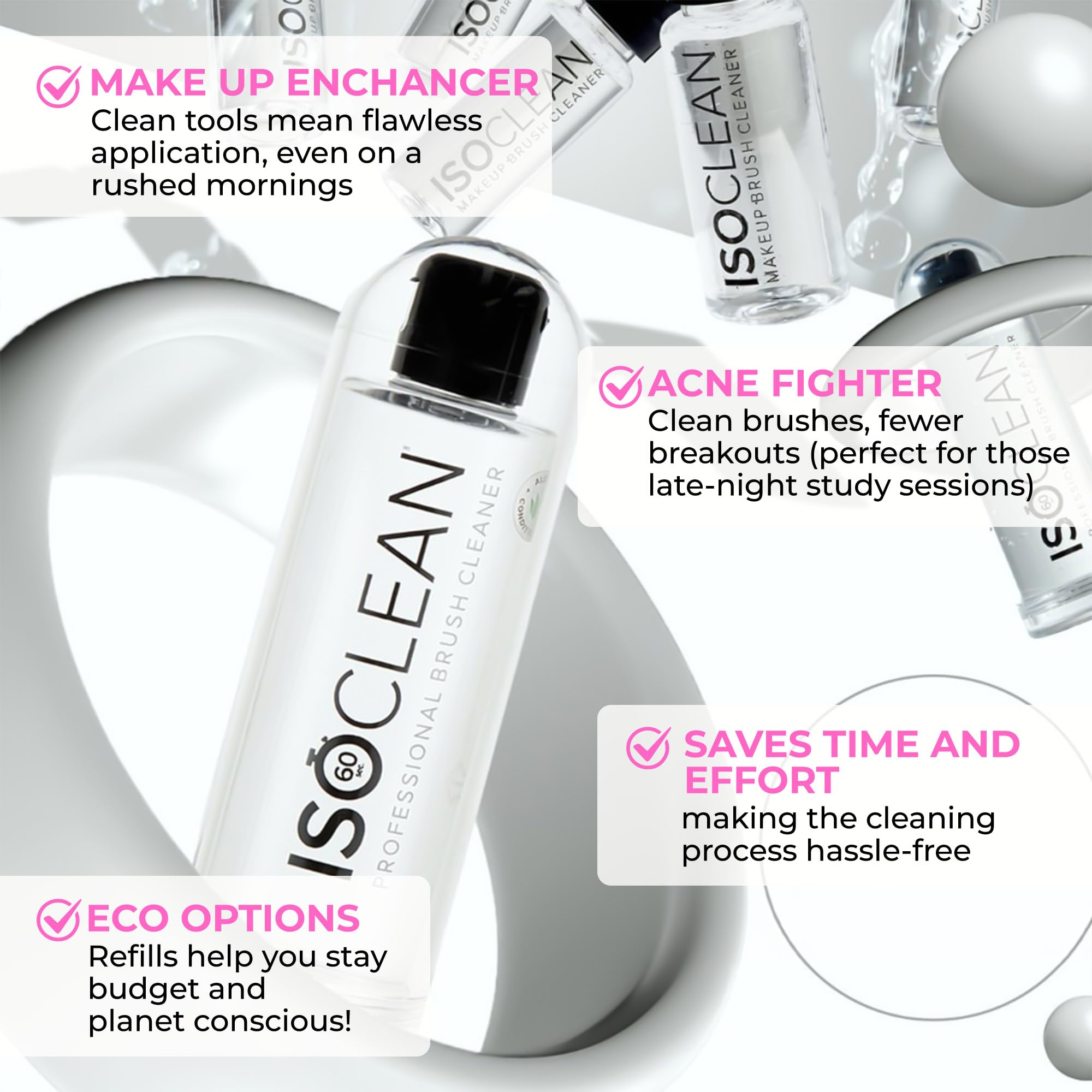 ISOCLEAN Makeup Brush Cleaner Refill Pouch - Eco-Friendly Liquid Solution 7