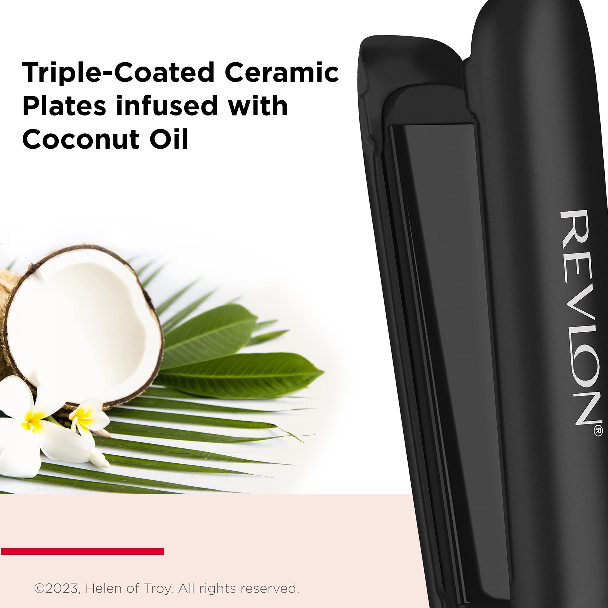 Revlon Smoothstay Hair Straightener with Coconut Oil-Infused 25mm Triple-Coated Ceramic Plates