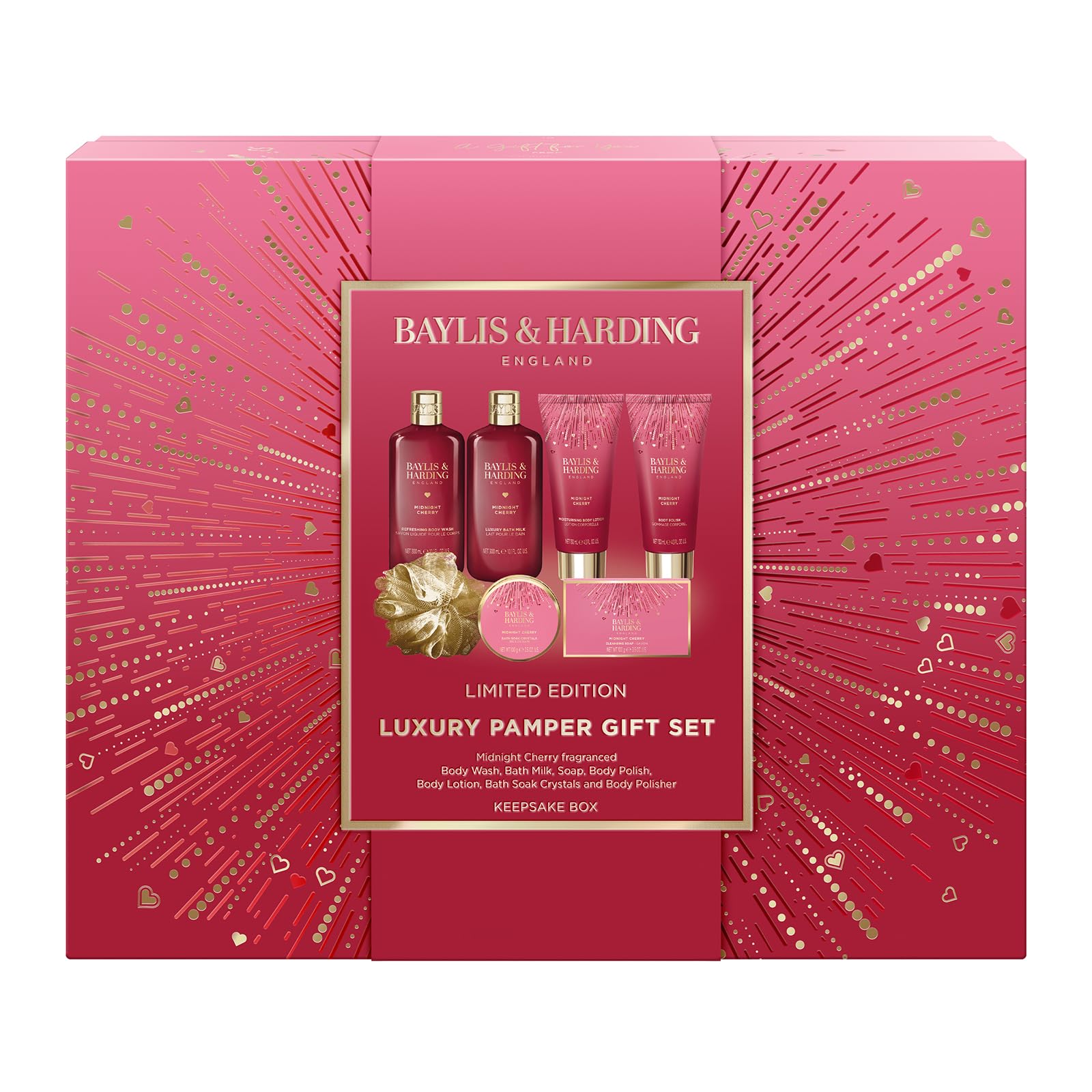 Baylis & Harding Midnight Cherry Luxury Pamper Gift Set - Vegan Friendly