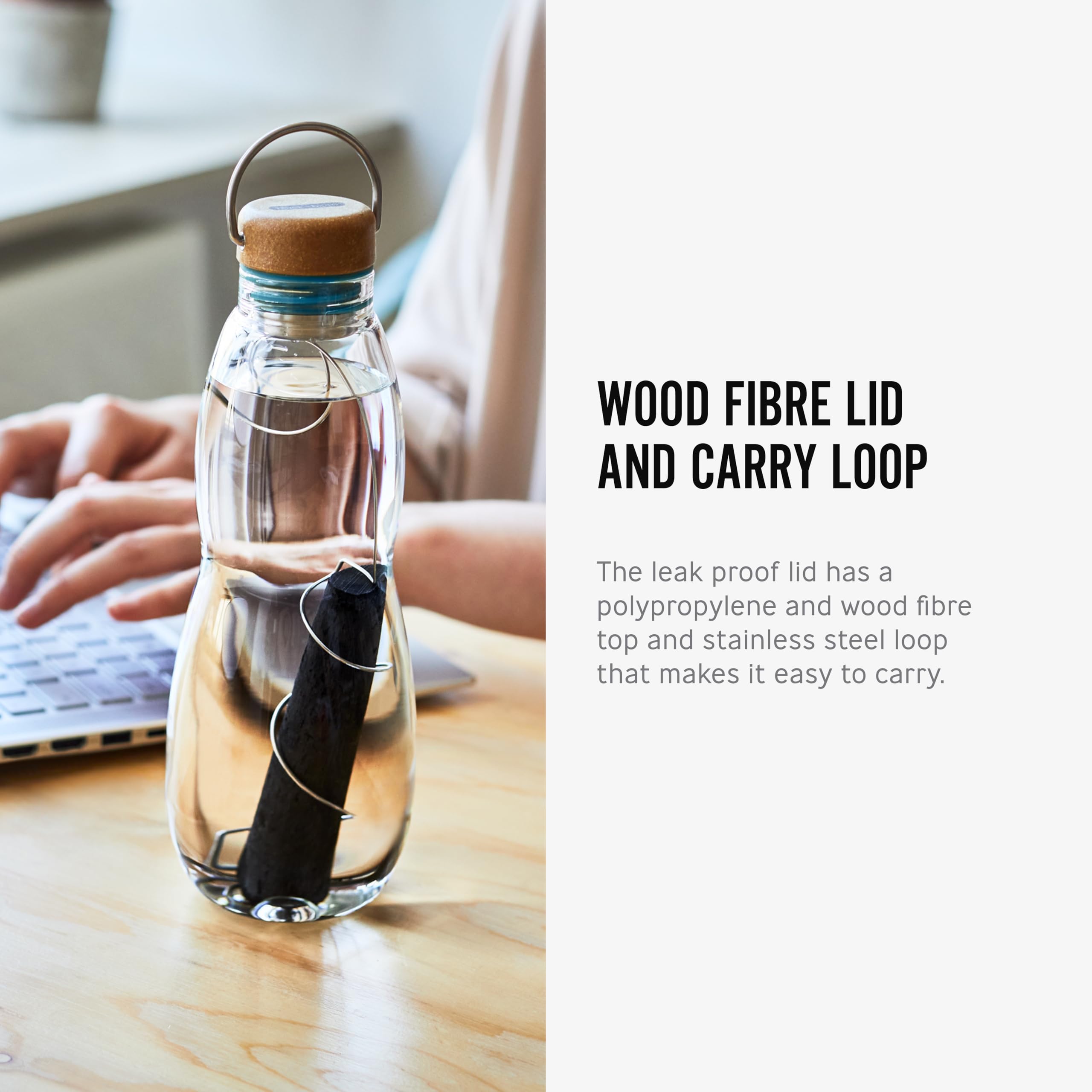 BLACK + BLUM Eau Good Glass Water Bottle with Charcoal Filtration 7