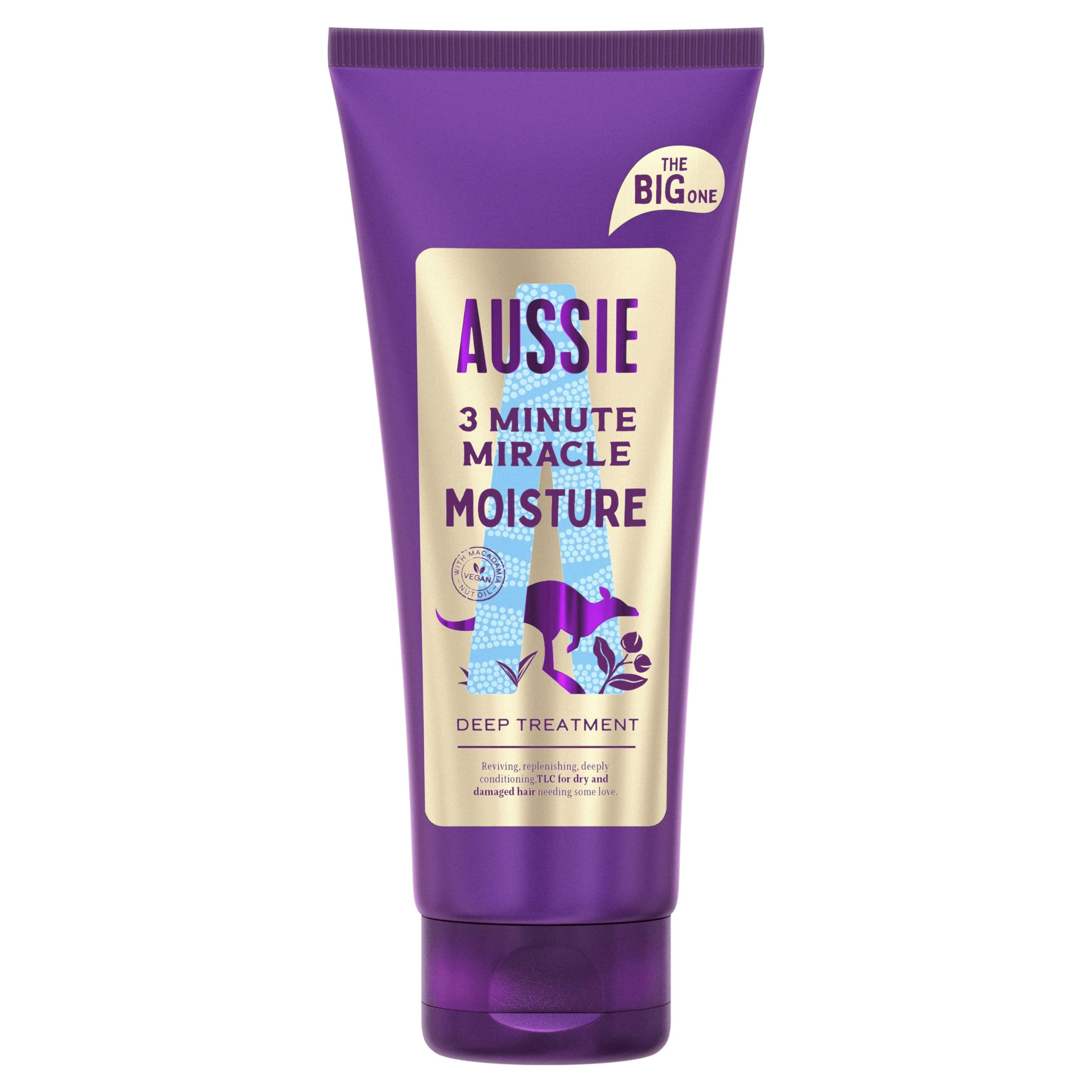 Aussie Deep Moisture 3 Minute Miracle Vegan Hair Mask with Macadamia Nut Oil 350ml