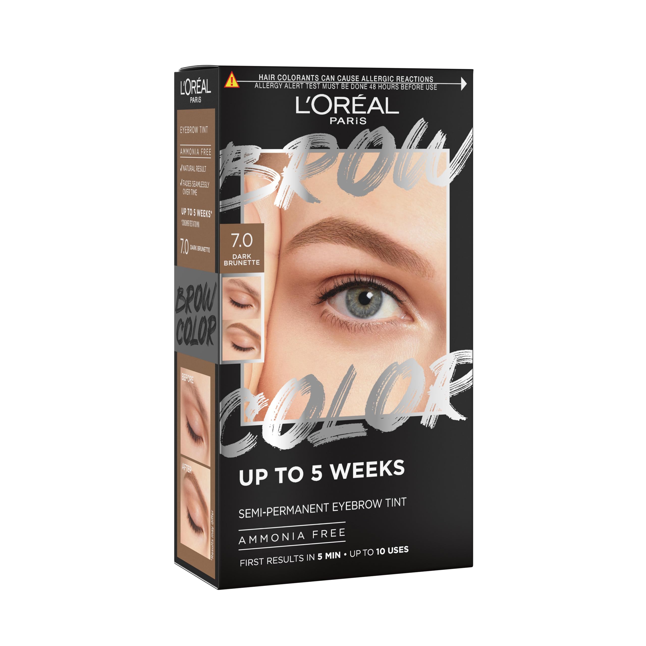 L'Oréal Paris Semi-Permanent Eyebrow Tint, Dark Blonde 7.0, Lasts up to 5 Weeks