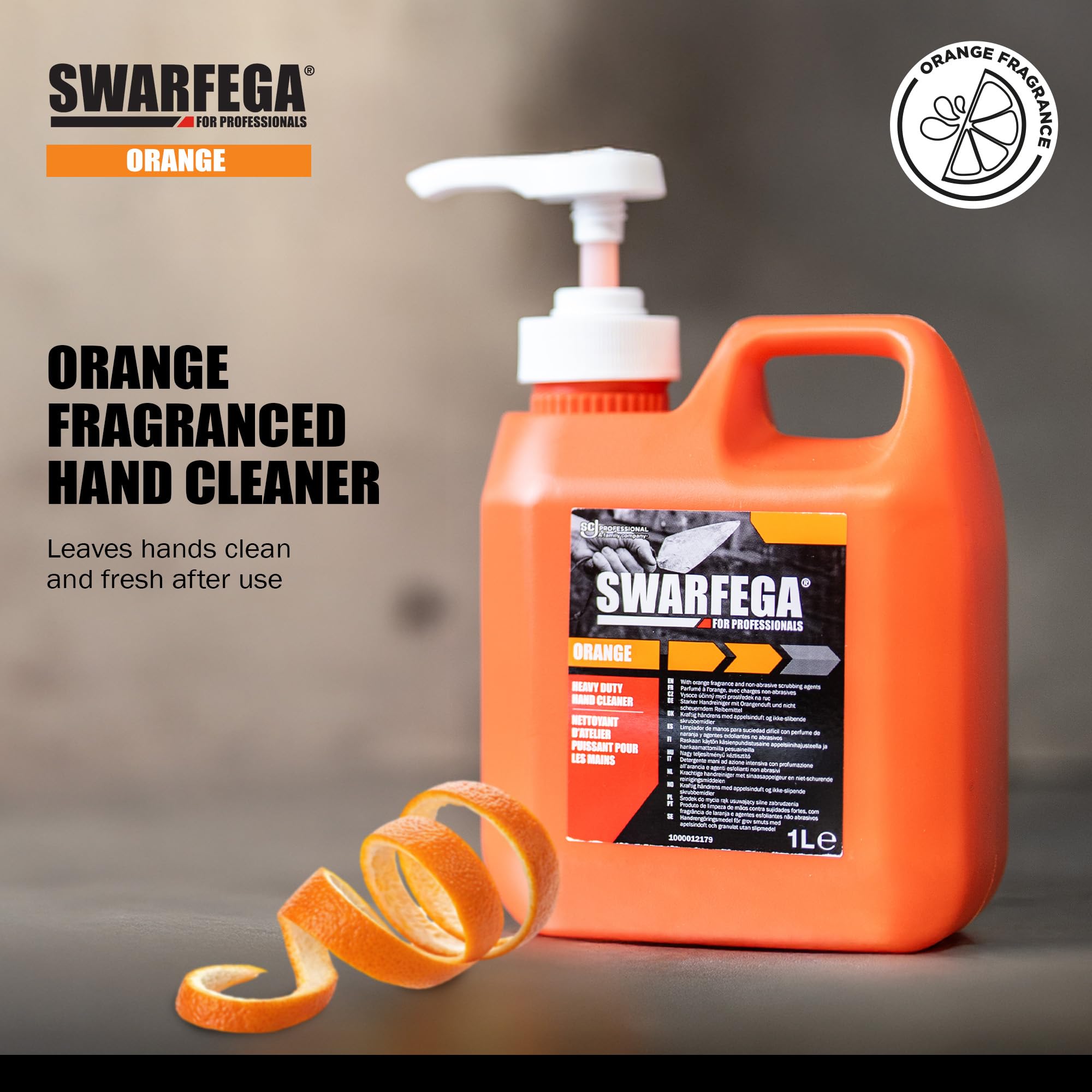 Swarfega Orange Industrial Hand Cleaner with Natural Cornmeal Scrubbing Agents 1L 6