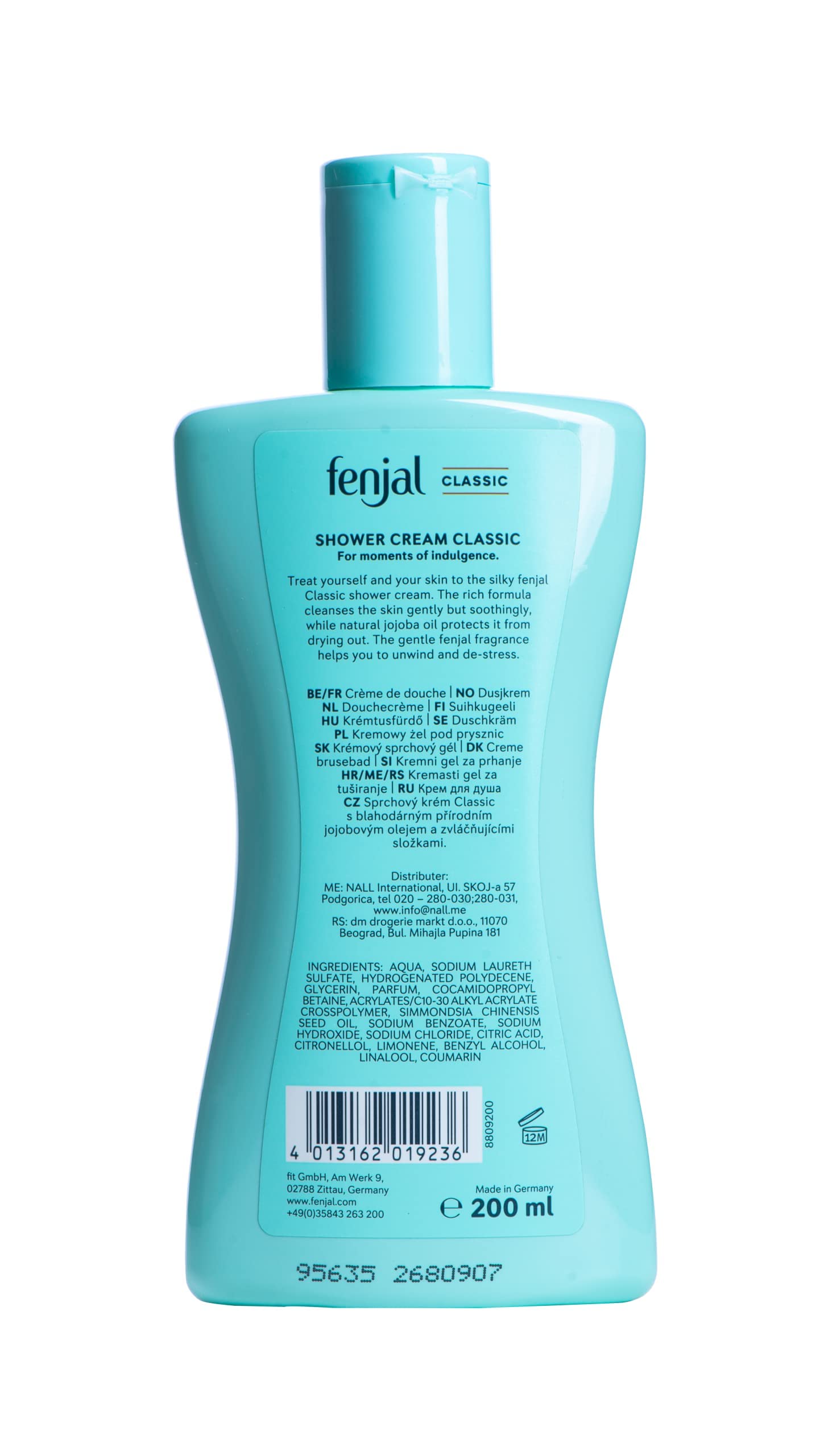 FENJAL Classic Luxury Shower Creme Body Wash - 200ml for Soft, Silky Smooth Skin