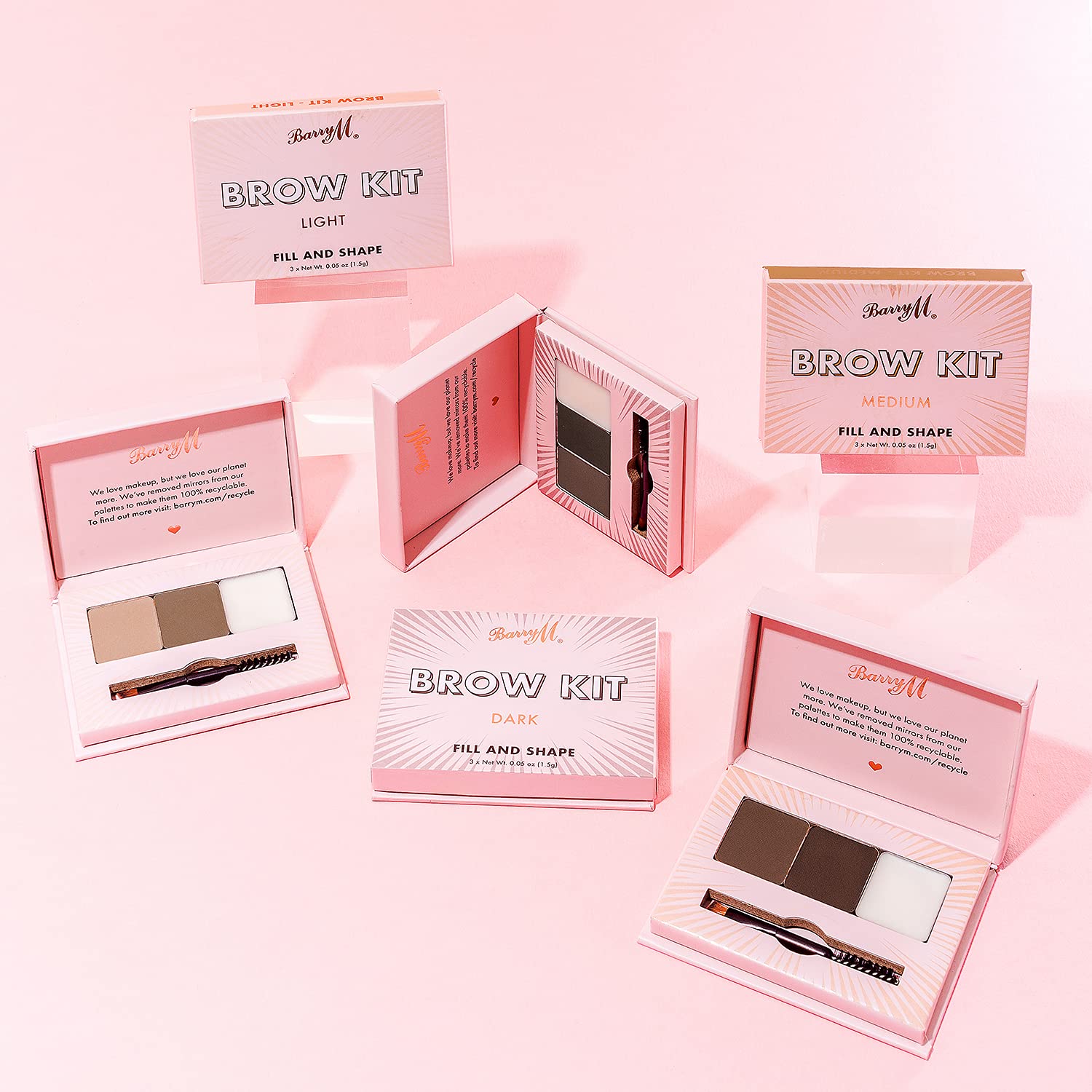 Barry M Cosmetics Fill And Shape Brow Kit Palette with Styling Soap 3