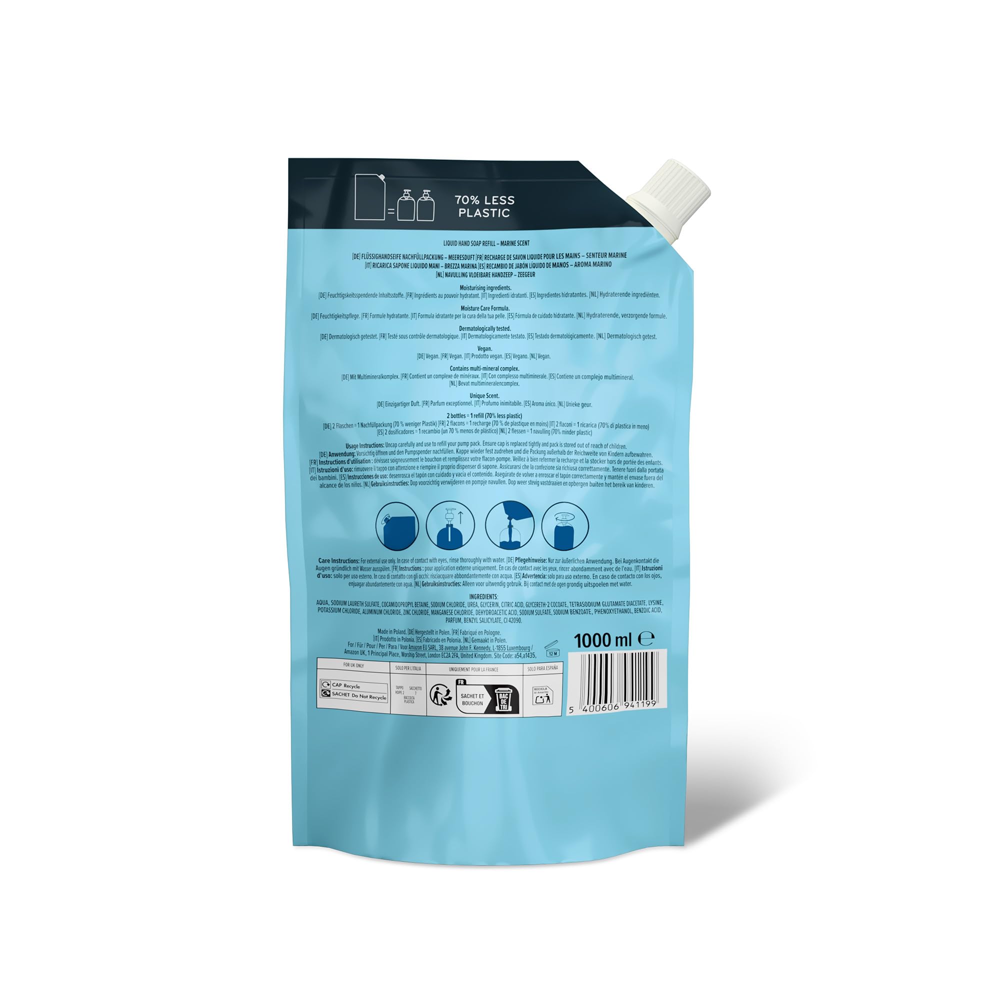 by Amazon Sea Fragrance Hand Soap Refill, 2 x 1000ml Moisturizing Formula 3