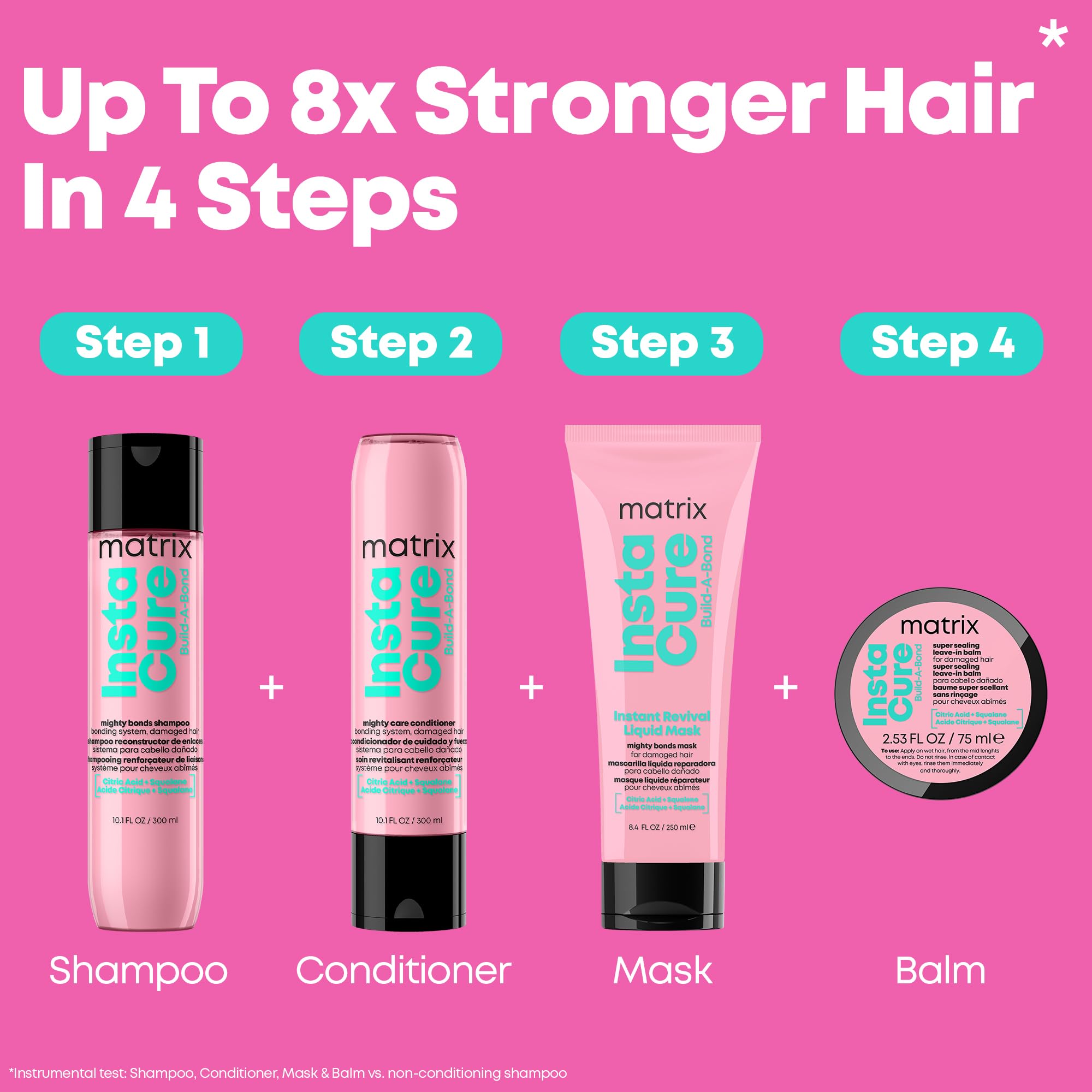Matrix Instacure Build-A-Bond Mighty Care Conditioner, für geschädigtes Haar, Re 8