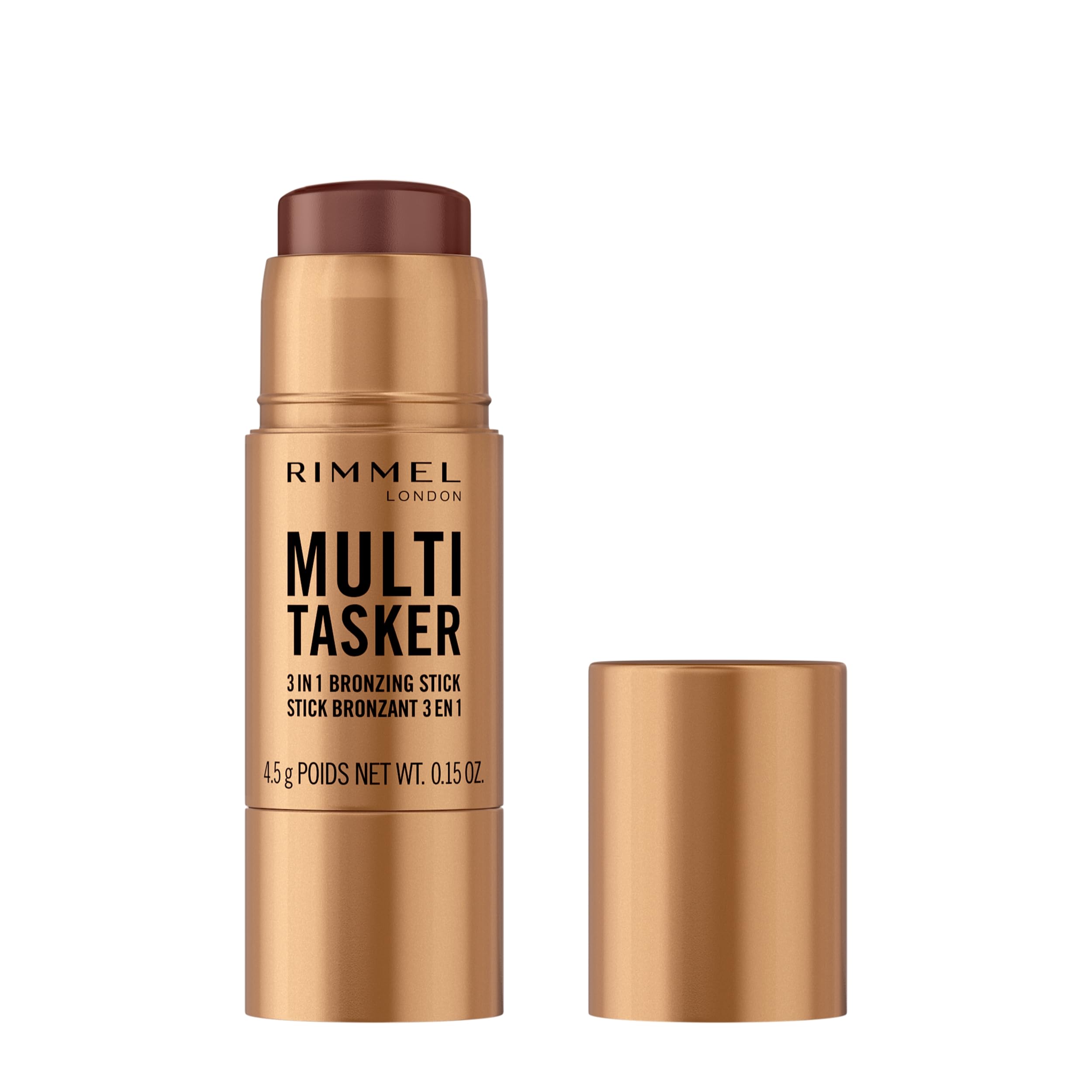 Rimmel Multi Tasker 3 in 1 Bronzing Stick, Shade 004 Deep, Sculpted and Bronzed